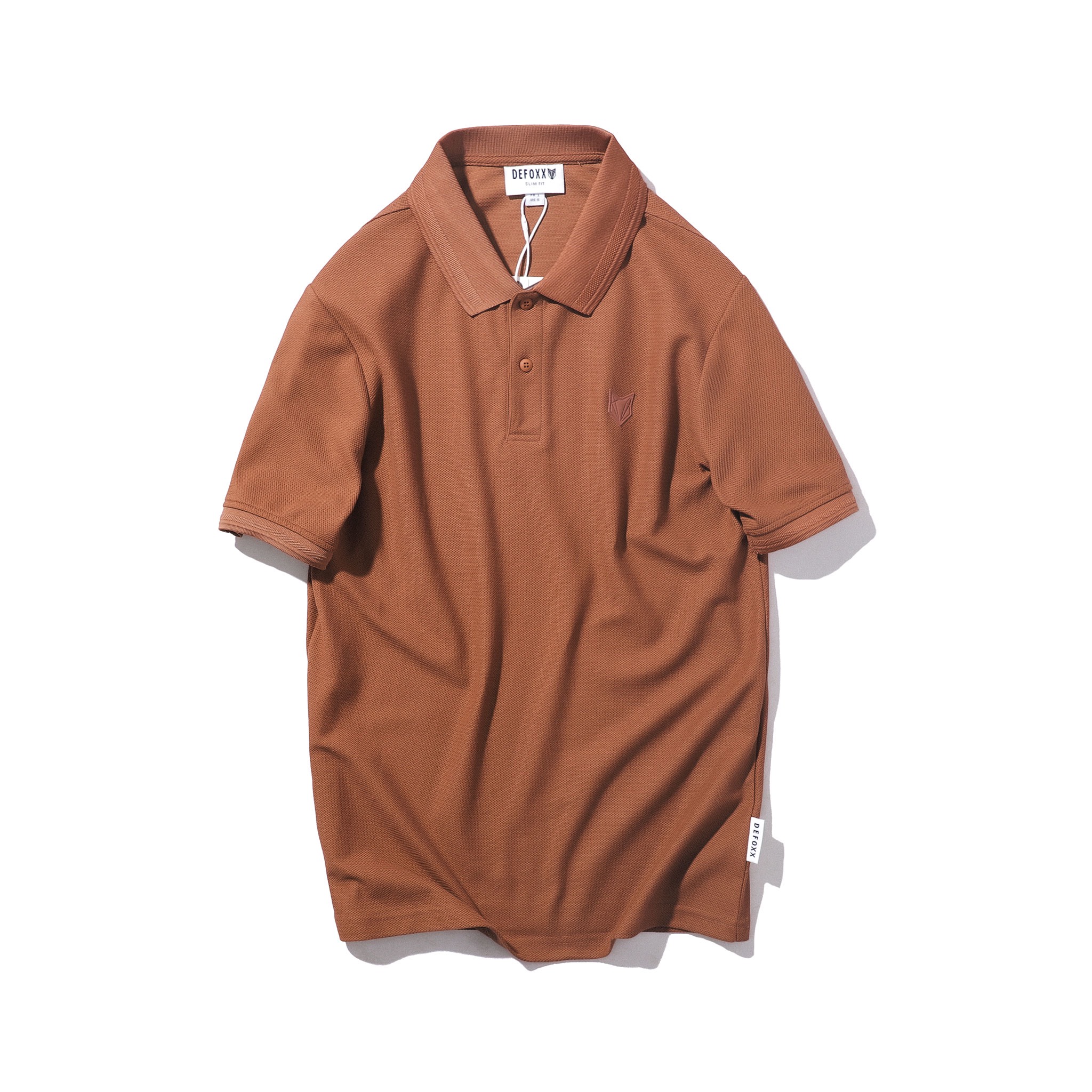 ÁO POLO DEFOXX CỔ DỆT LOGO ĐÚC