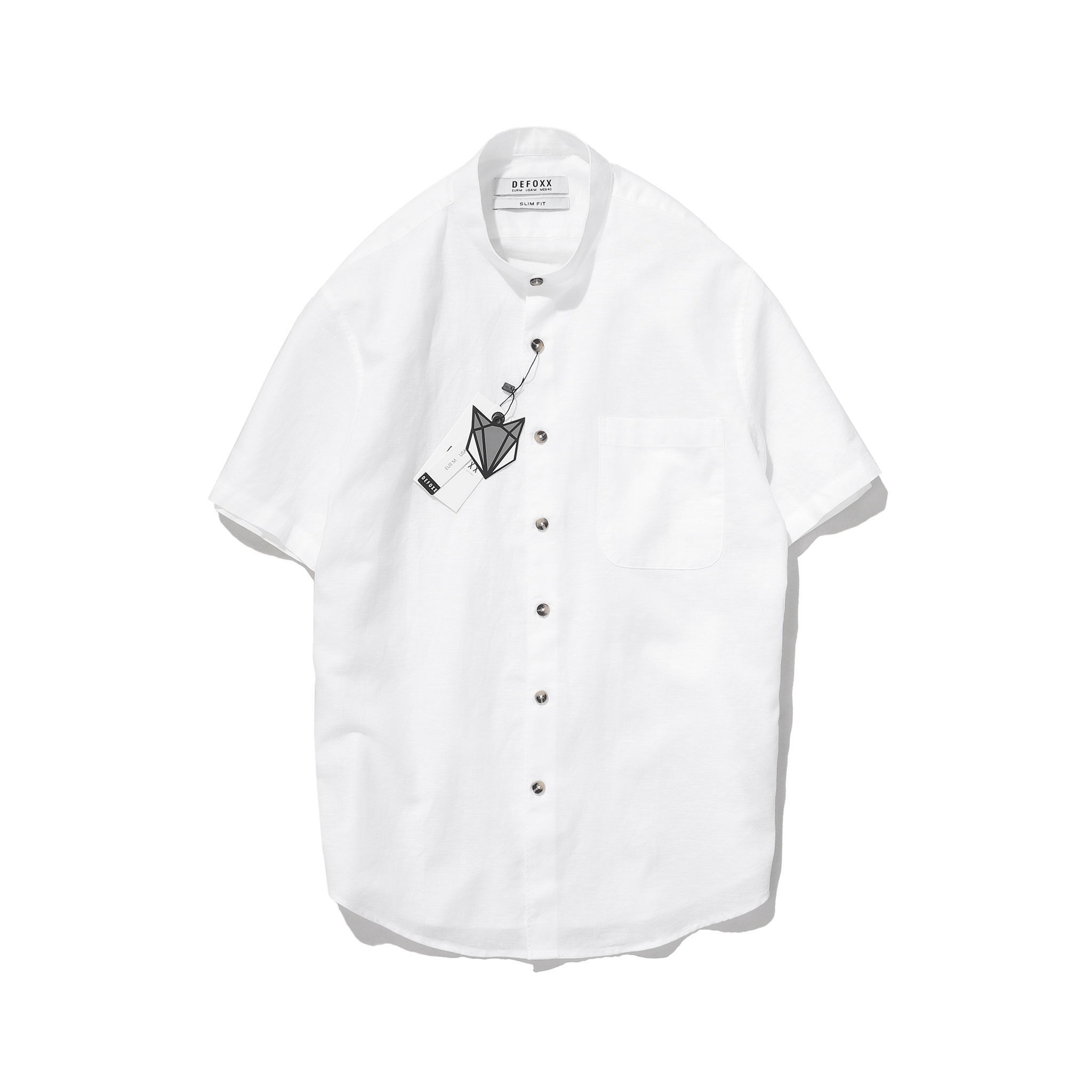 ÁO SM CỔ TRỤ DEFOXX LINEN COTTON