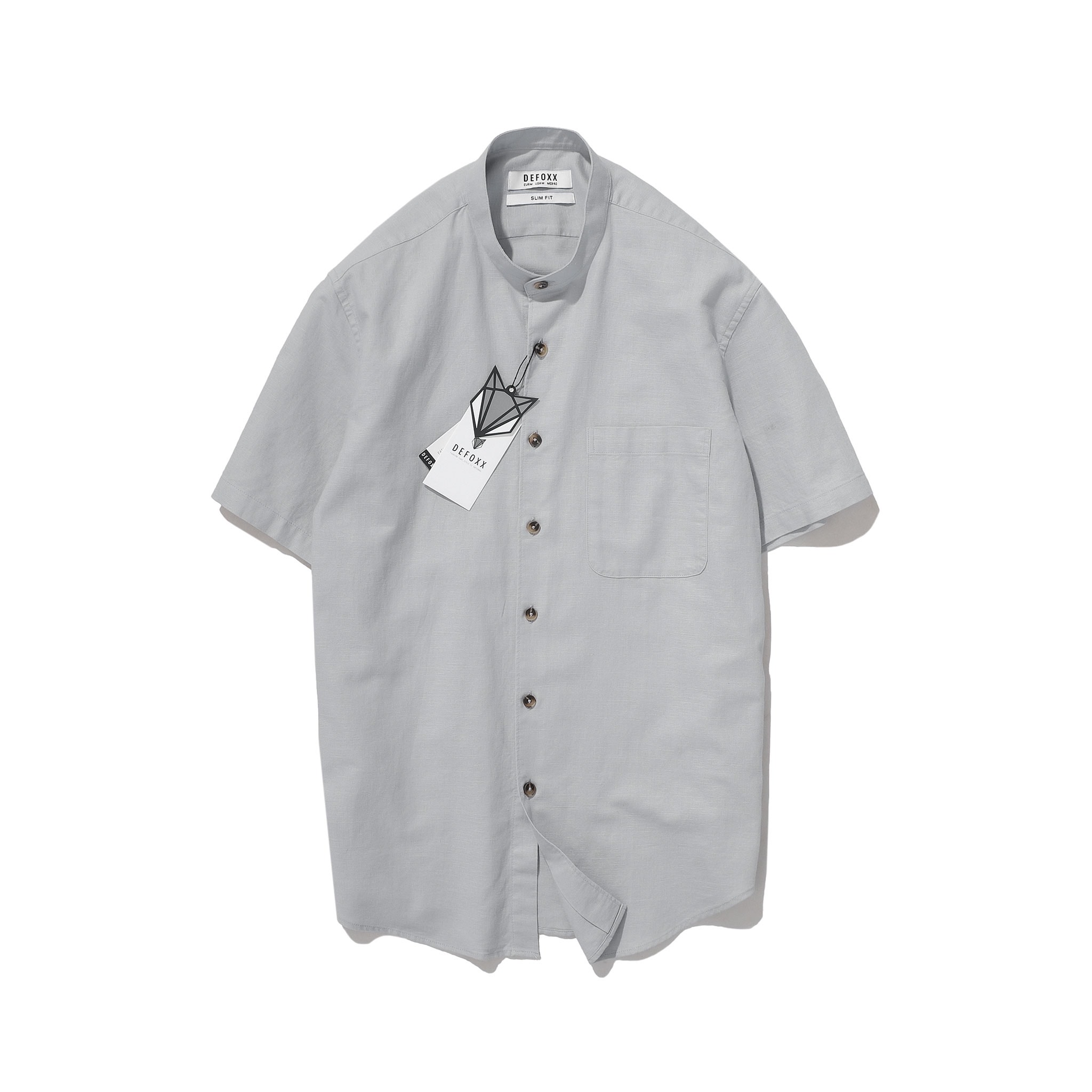 ÁO SM CỔ TRỤ DEFOXX LINEN COTTON