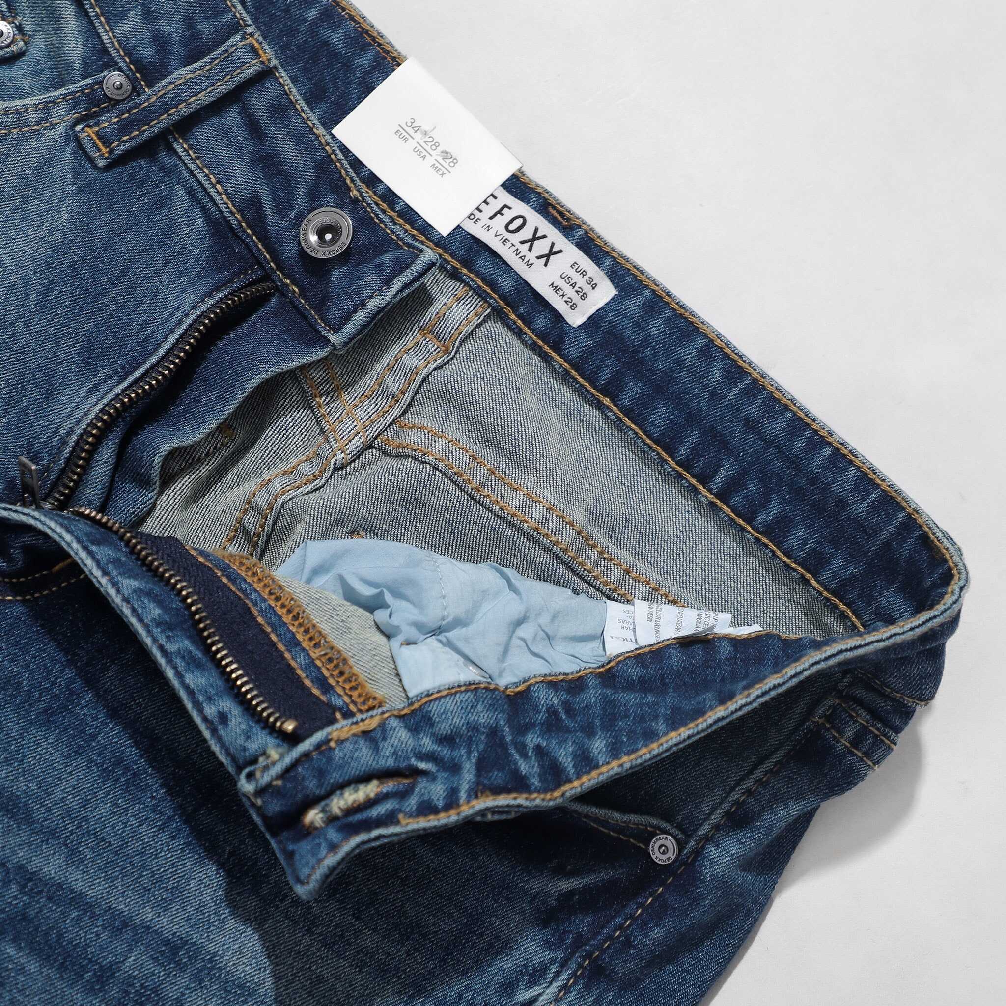 QUẦN JEANS DEFOXX XANH ĐẬM WASH