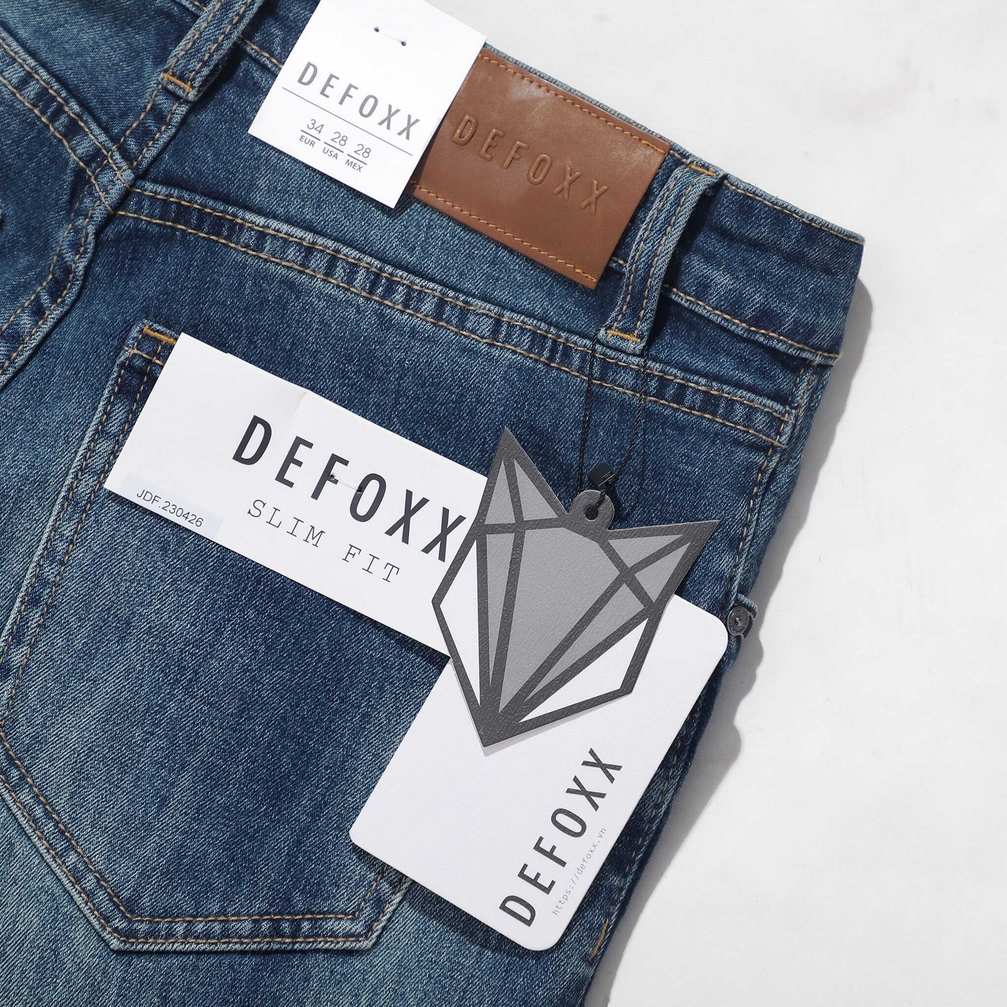 QUẦN JEANS DEFOXX XANH ĐẬM WASH