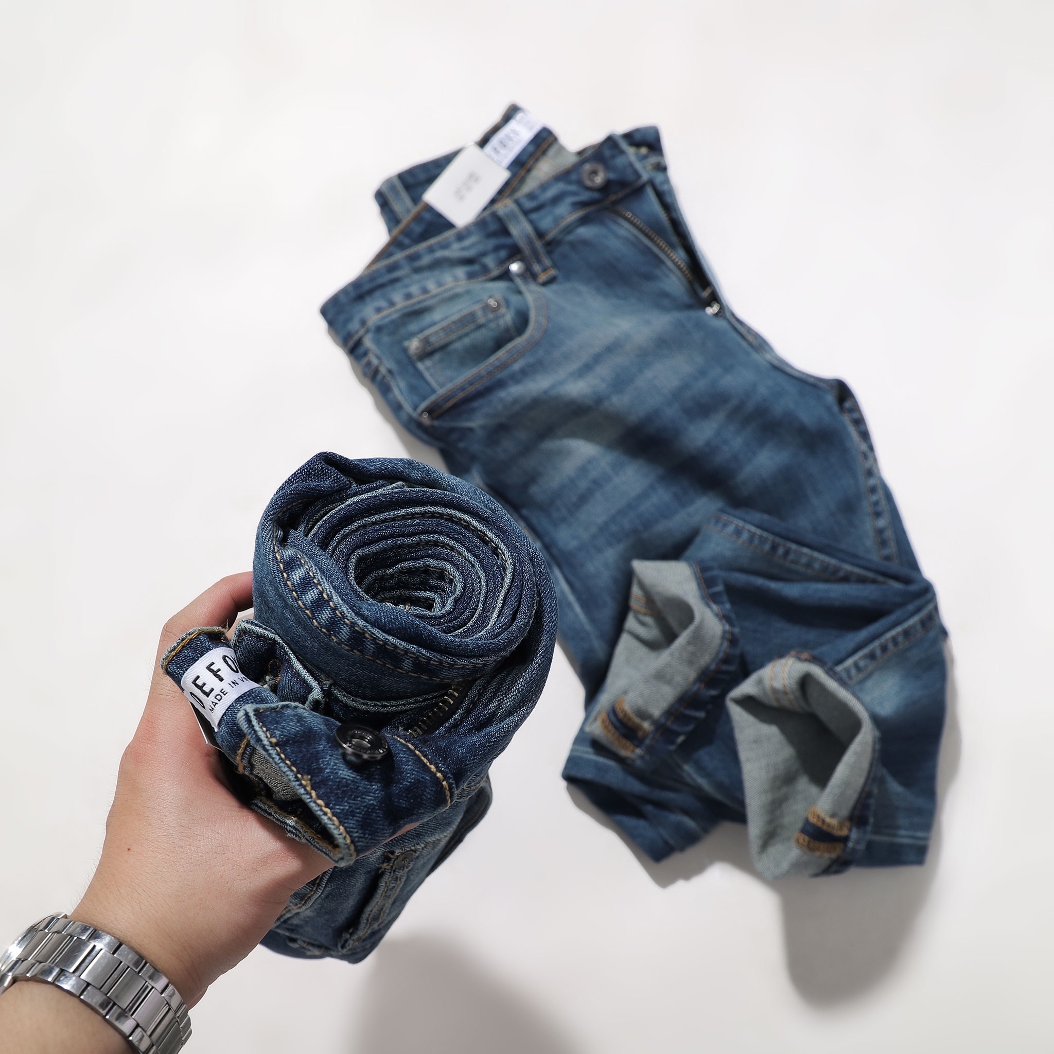 QUẦN JEANS DEFOXX XANH ĐẬM WASH