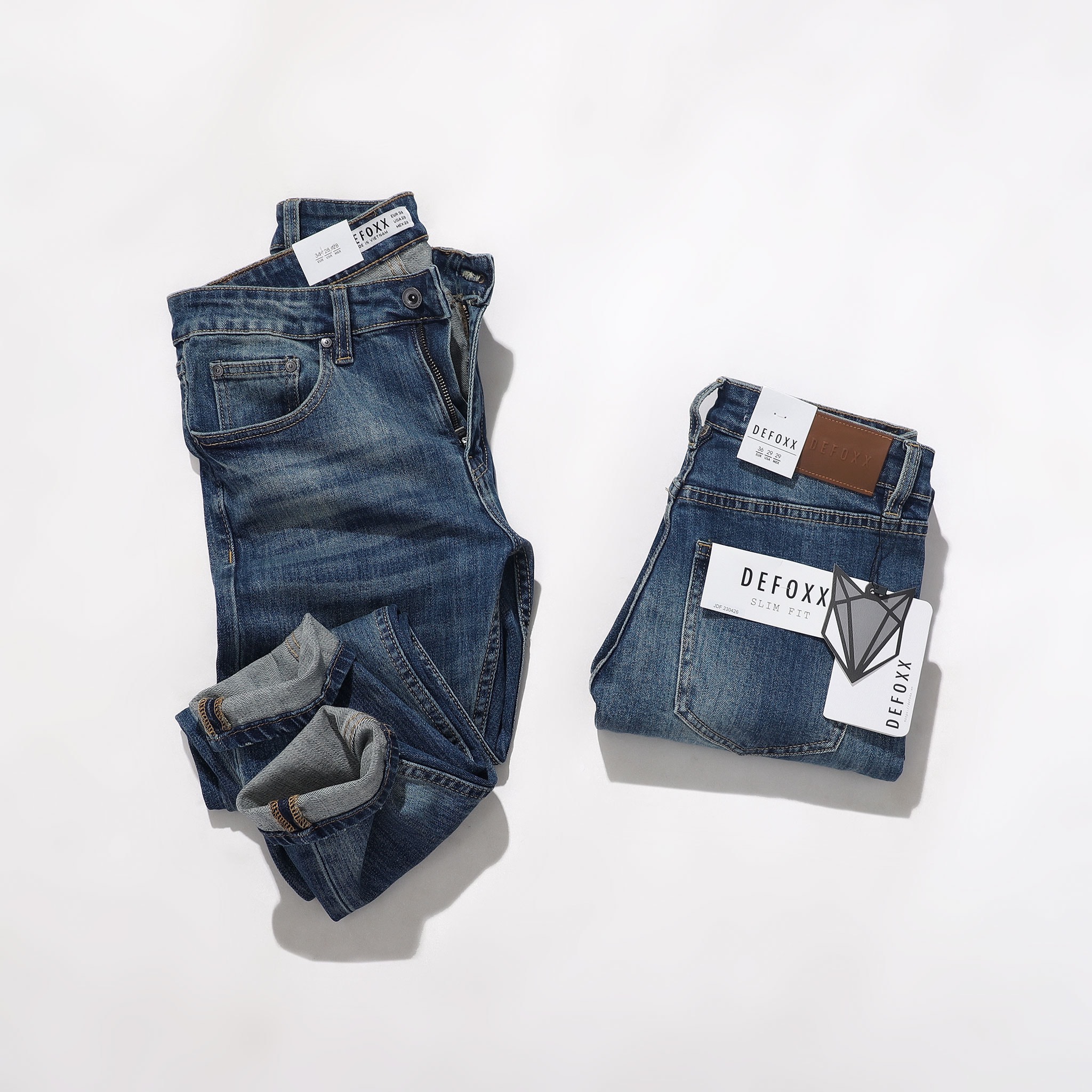 QUẦN JEANS DEFOXX XANH ĐẬM WASH