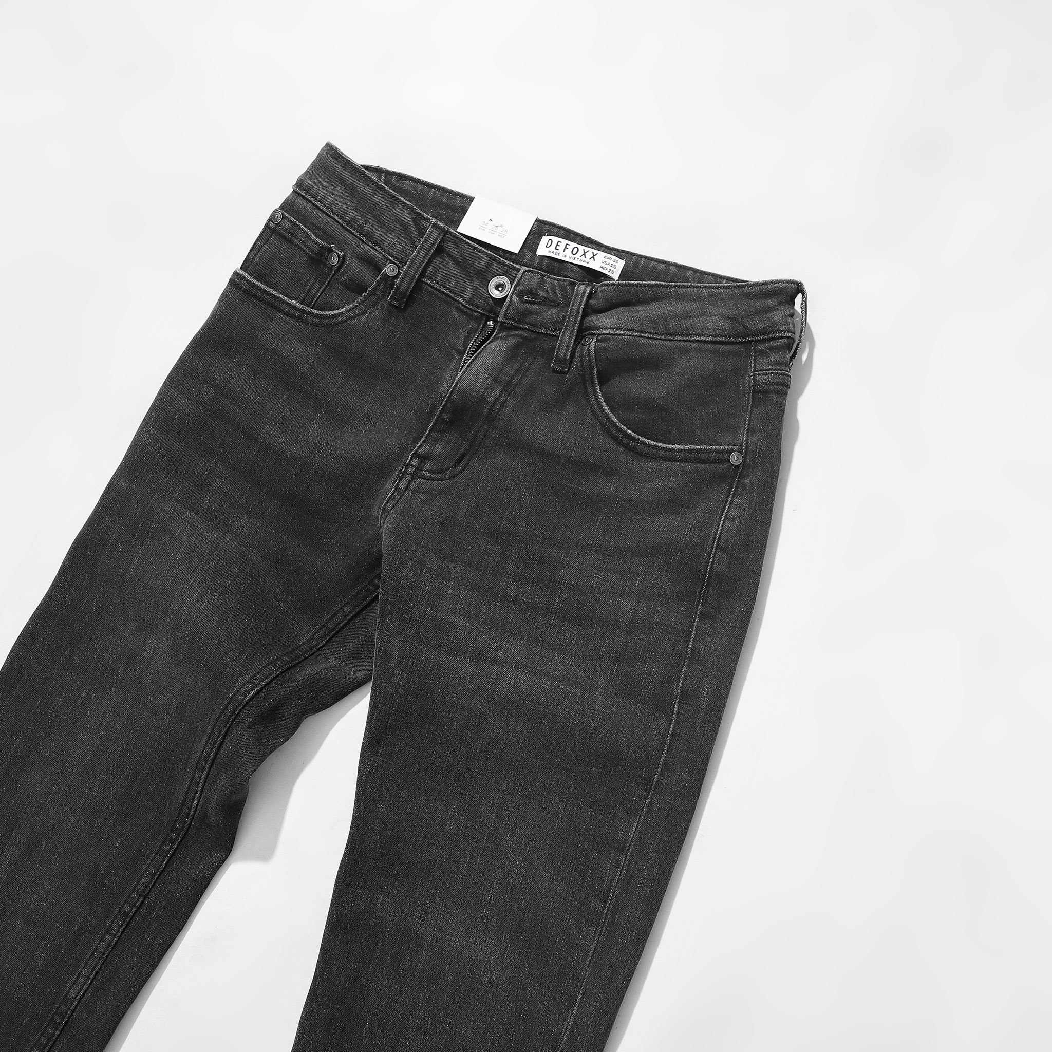 QUẦN JEANS DEFOXX XÁM ĐEN WASH 2