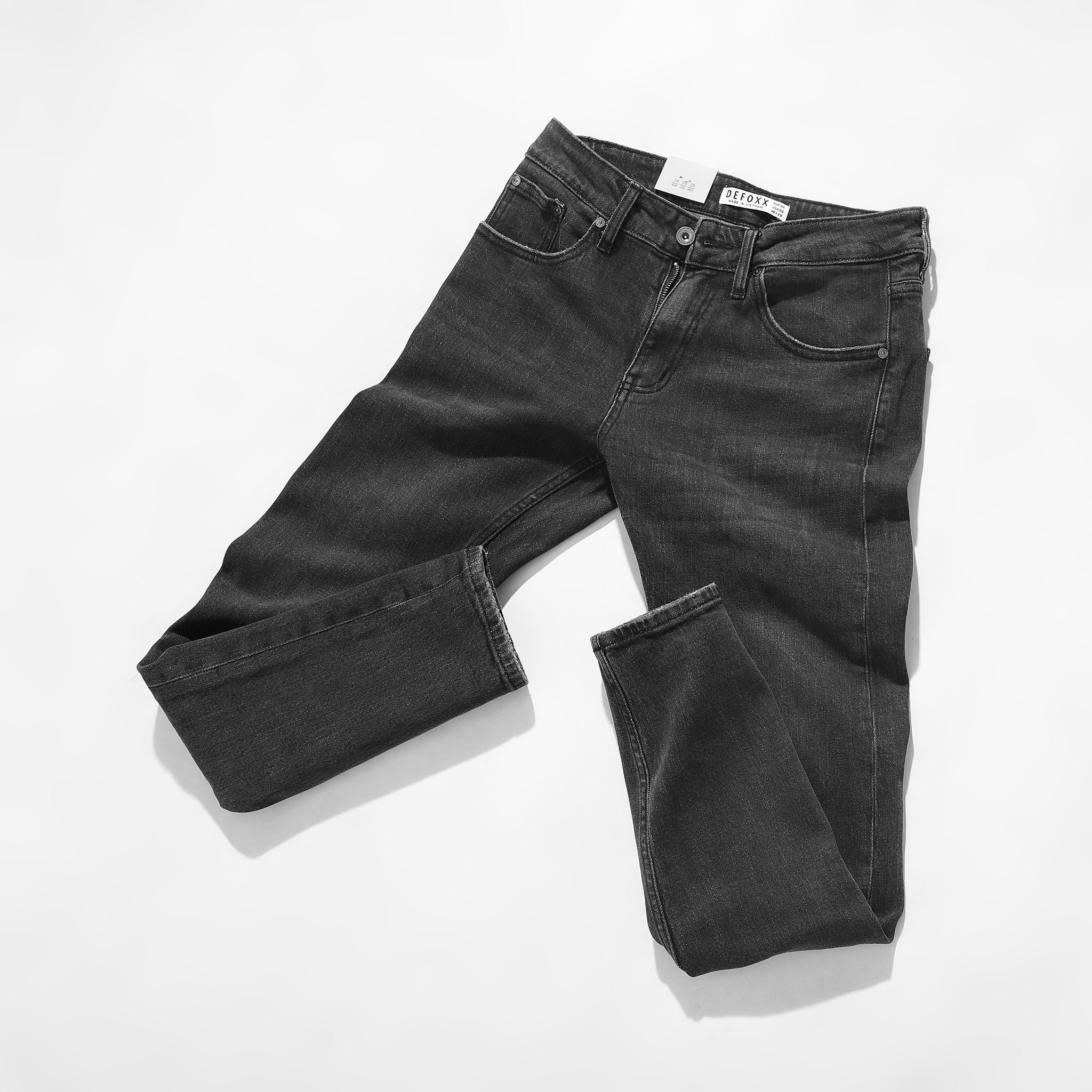 QUẦN JEANS DEFOXX XÁM ĐEN WASH 2