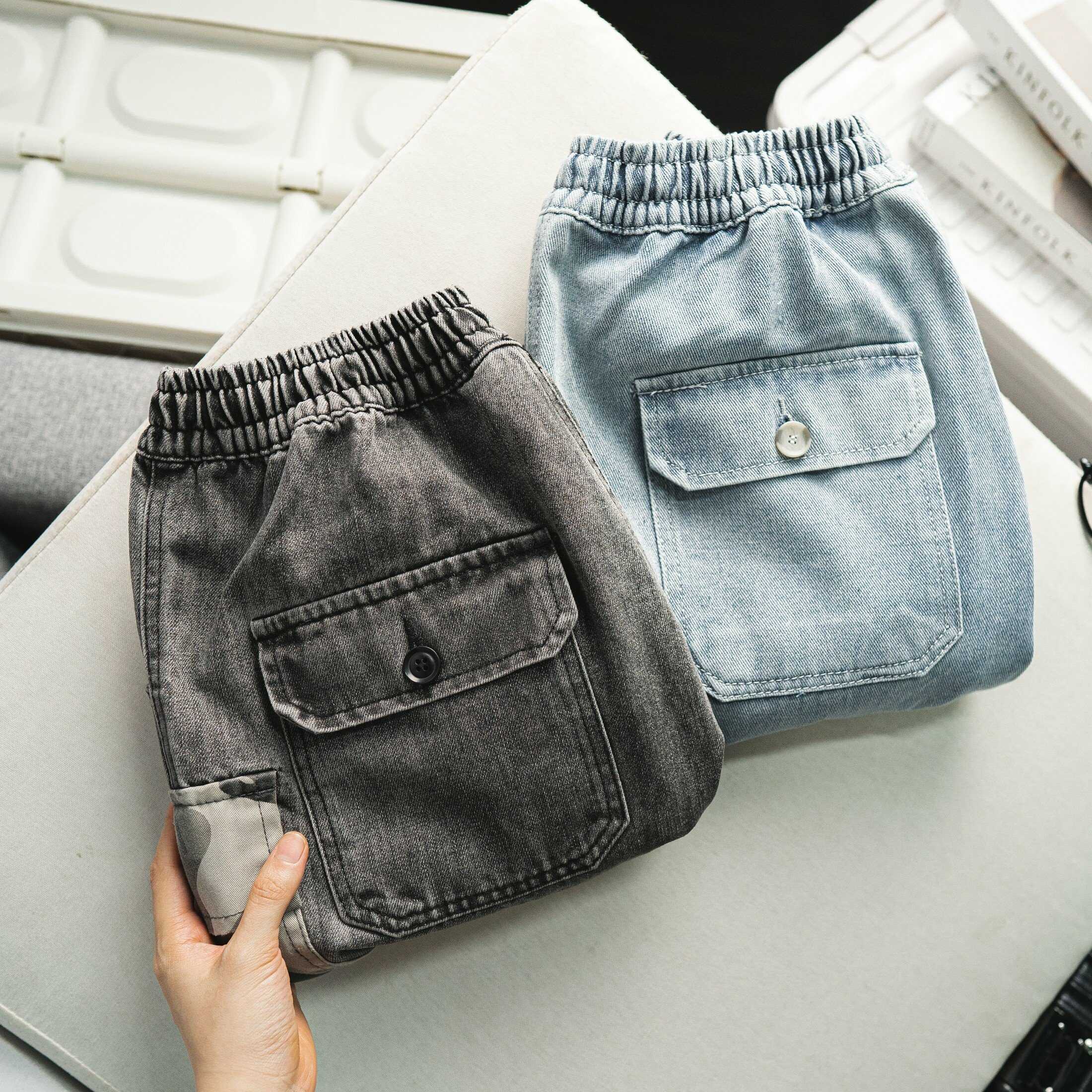 QUẦN ĐÙI DENIM TÚI HỘP CAMO