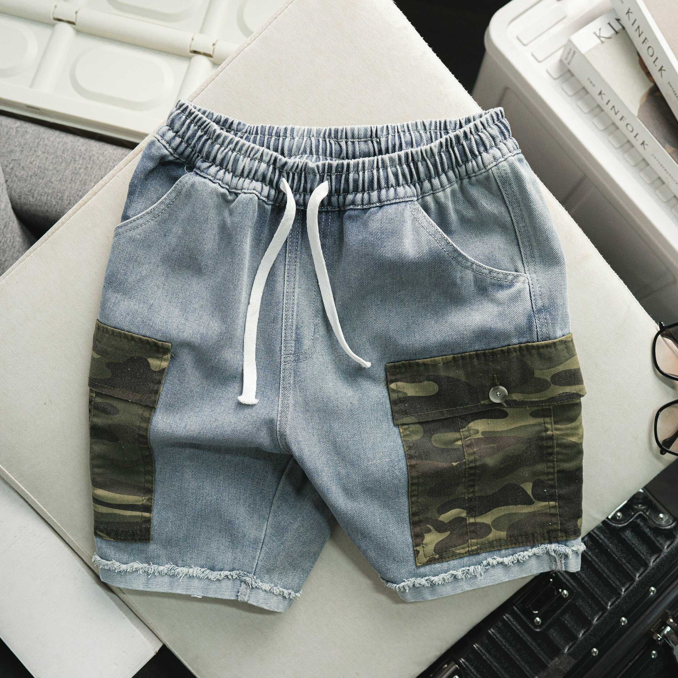 QUẦN ĐÙI DENIM TÚI HỘP CAMO