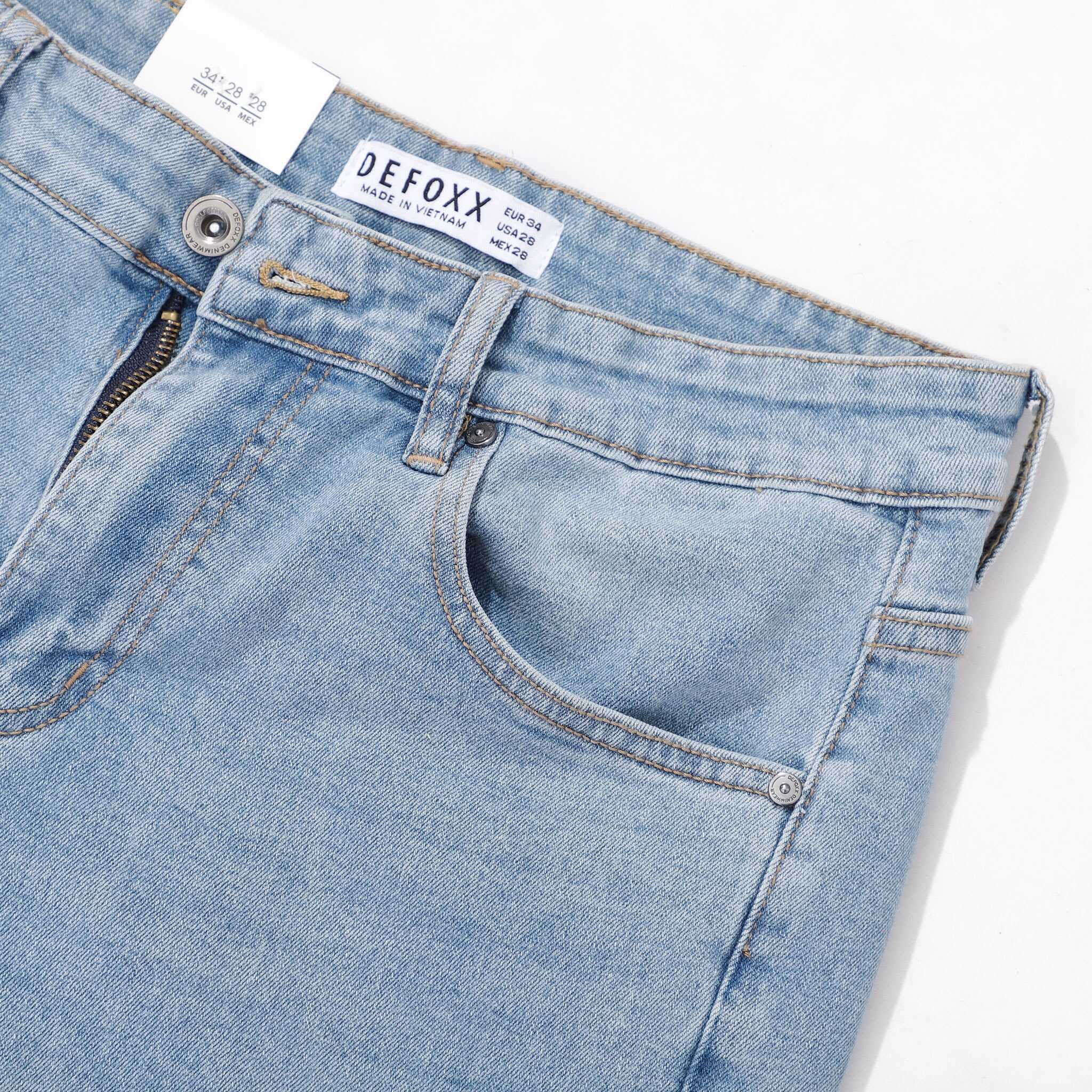 QUẦN JEANS DEFOXX XANH NHẠT WASH