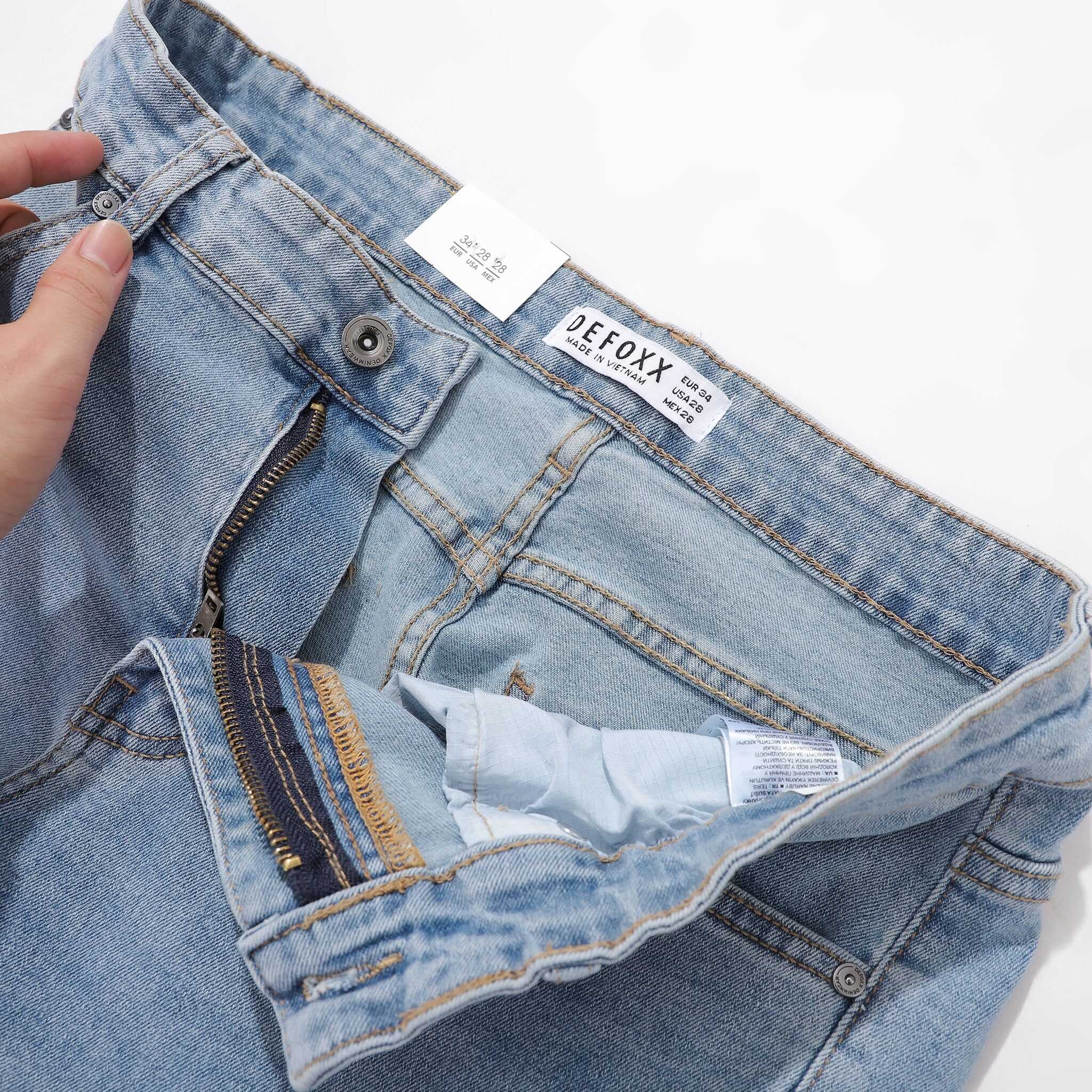 QUẦN JEANS DEFOXX XANH NHẠT WASH