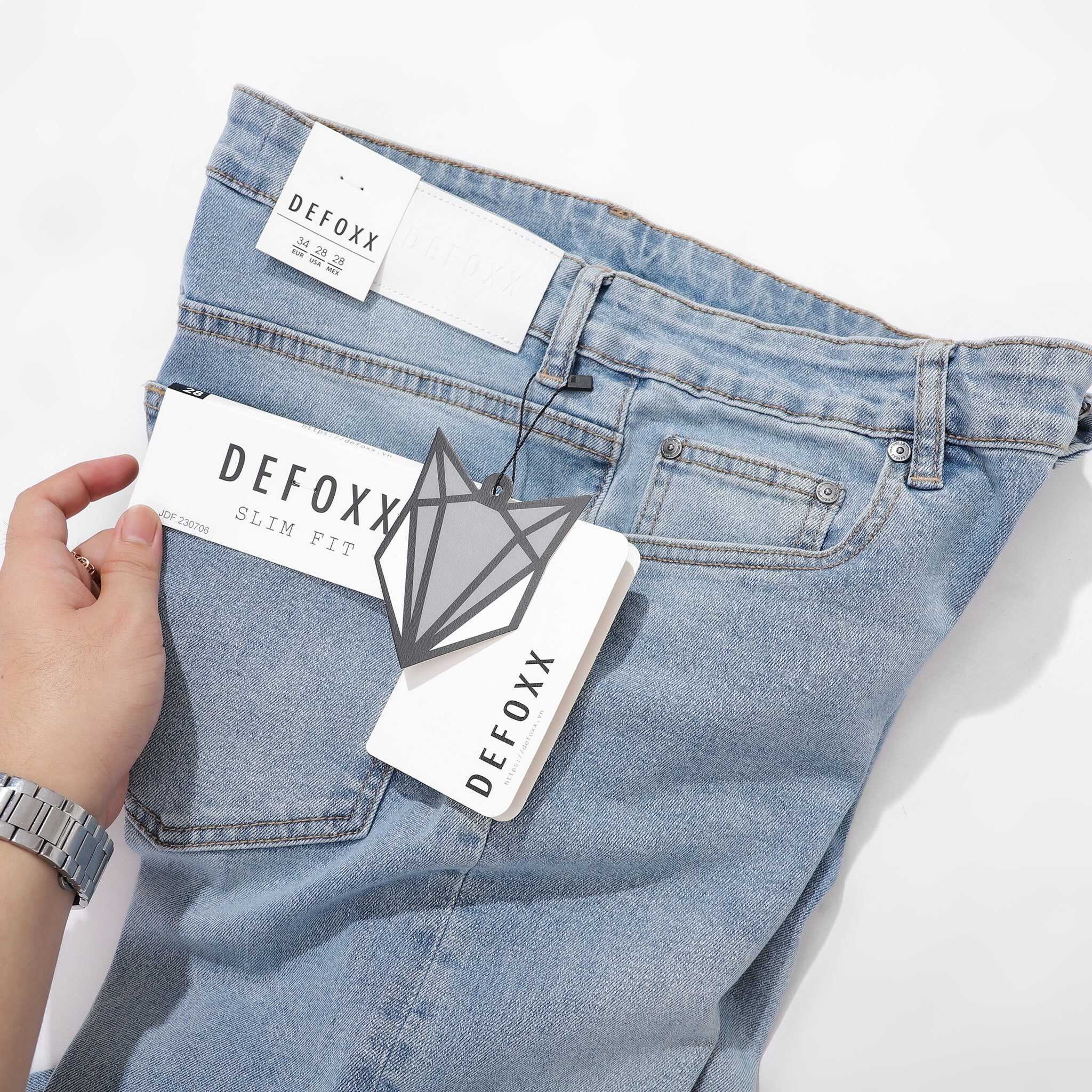 QUẦN JEANS DEFOXX XANH NHẠT WASH