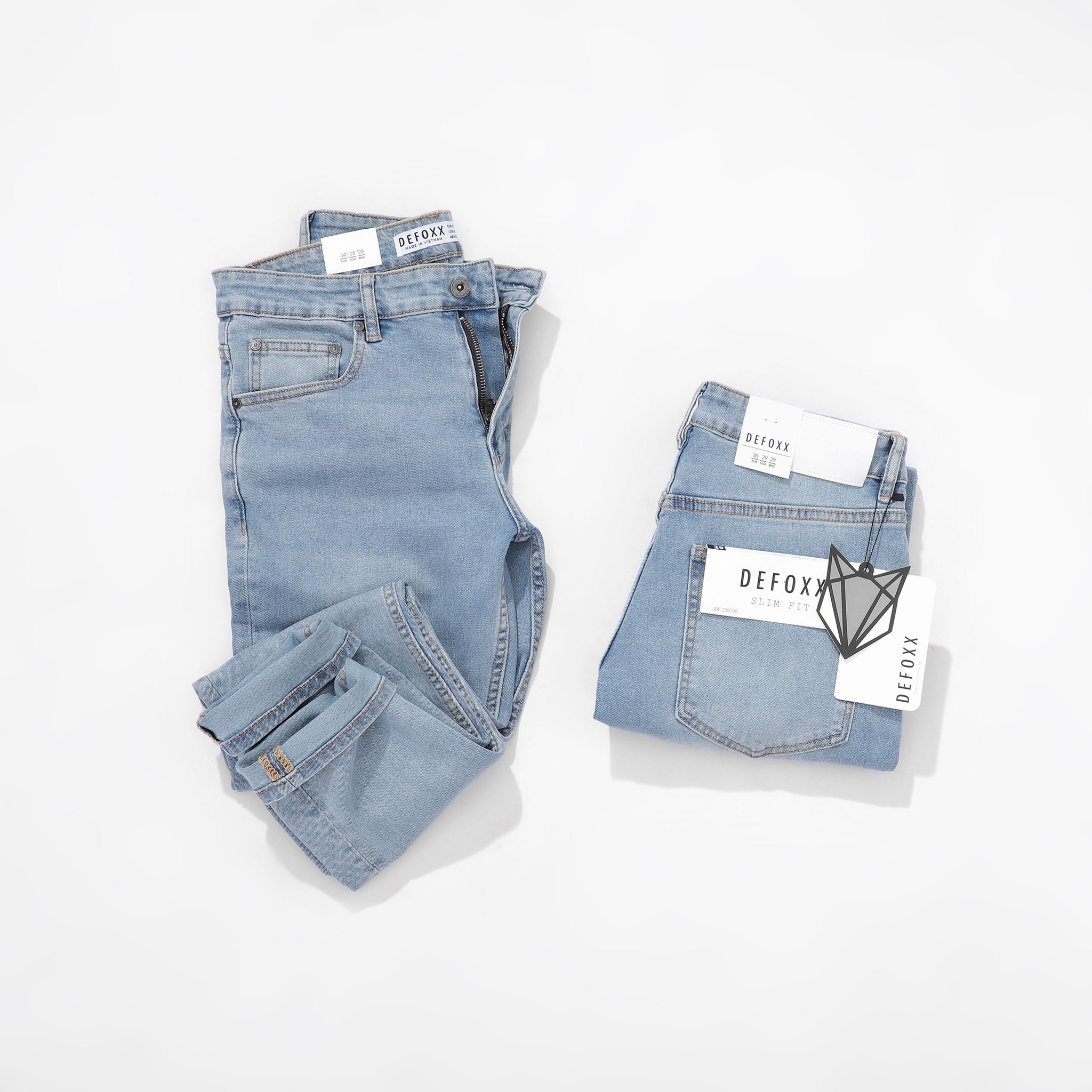 QUẦN JEANS DEFOXX XANH NHẠT WASH