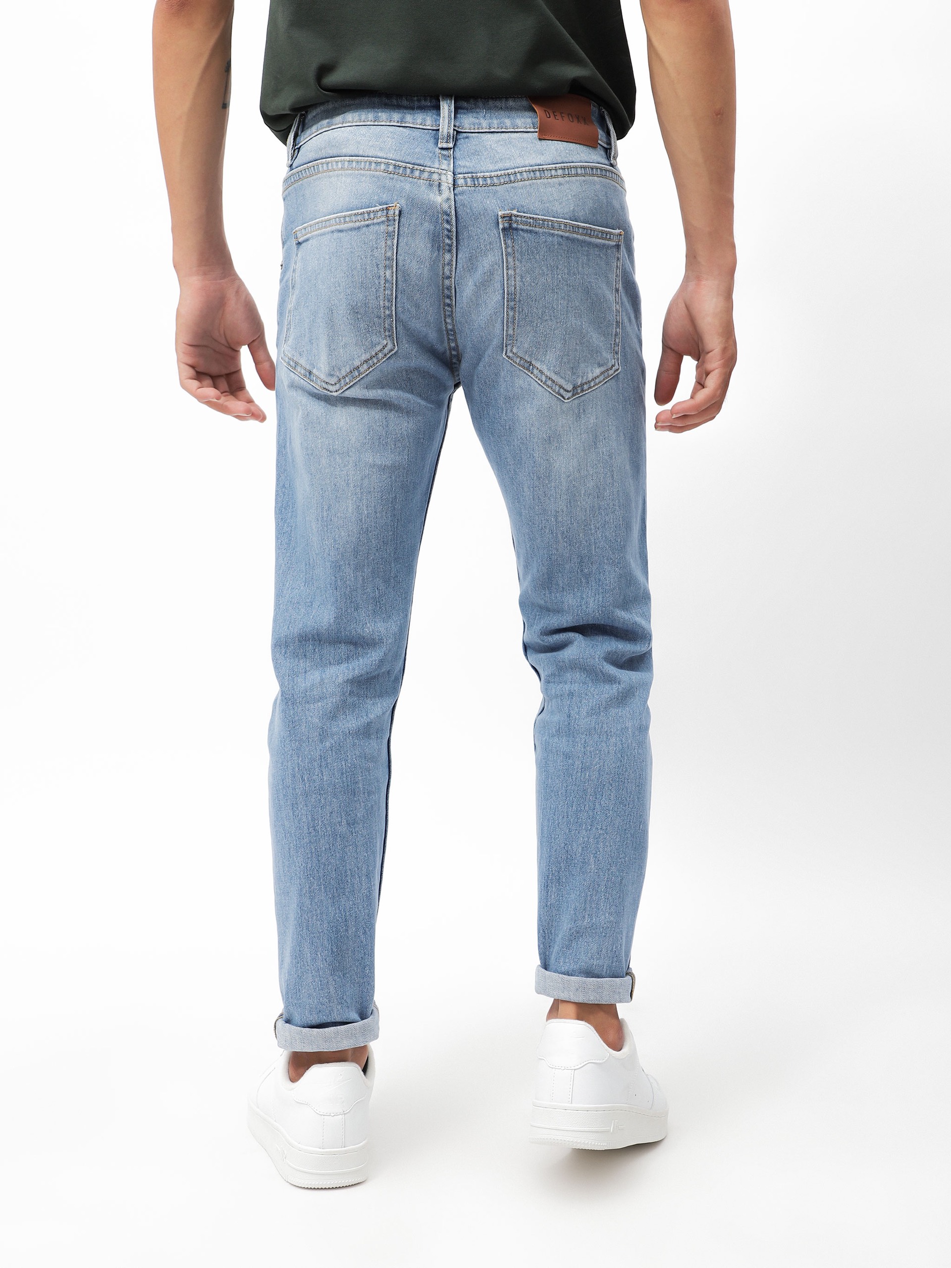 QUẦN JEANS DEFOXX XANH WASH ÉP 3D