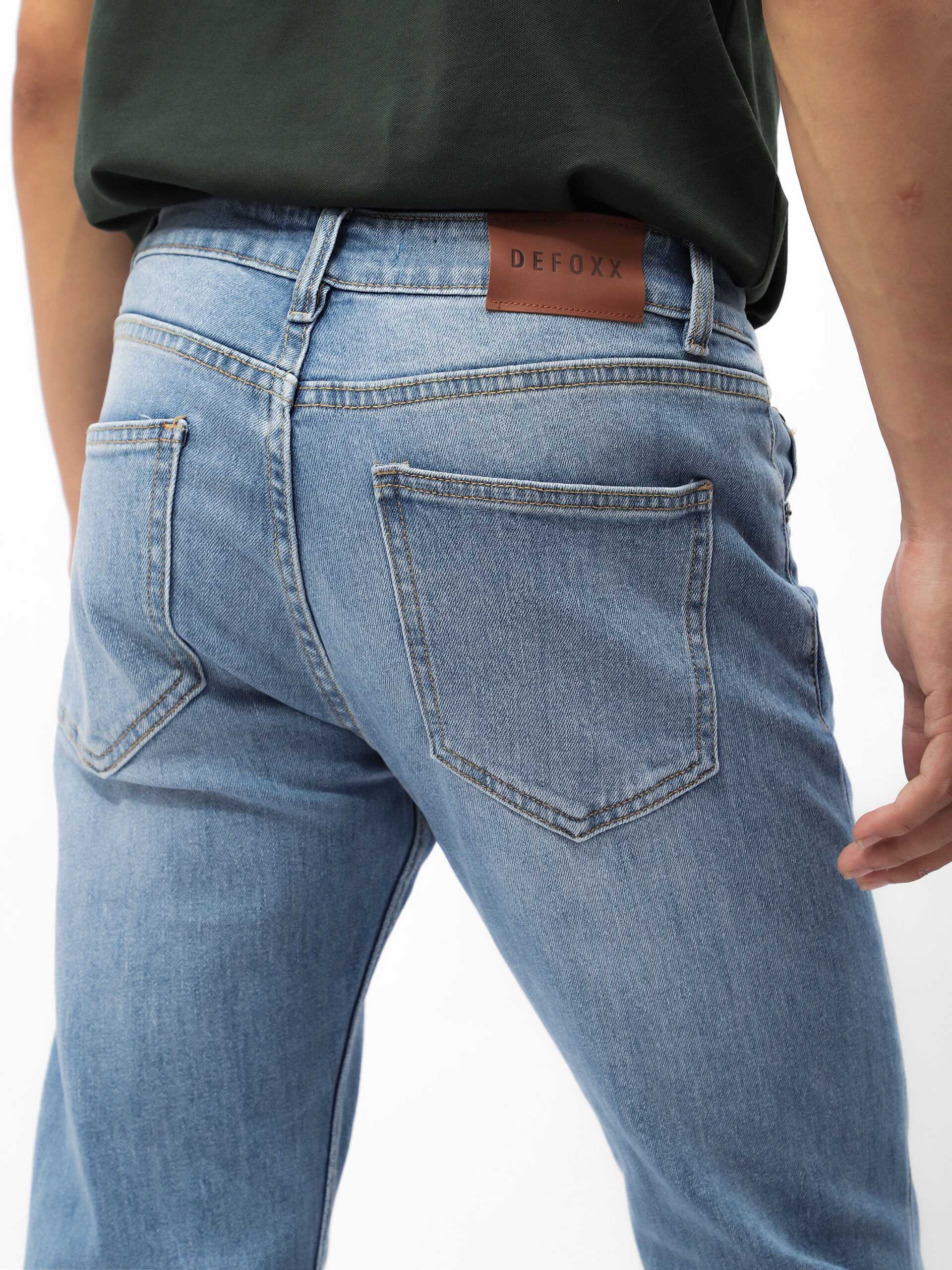 QUẦN JEANS DEFOXX XANH WASH ÉP 3D