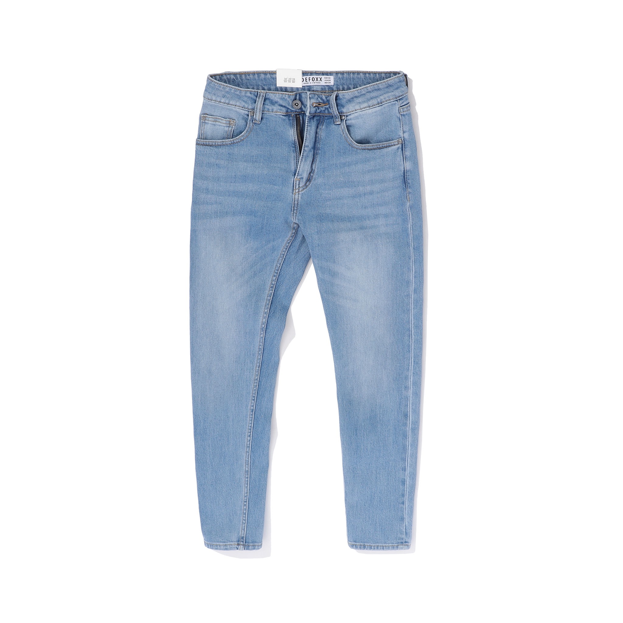 QUẦN JEANS DEFOXX XANH WASH ÉP 3D