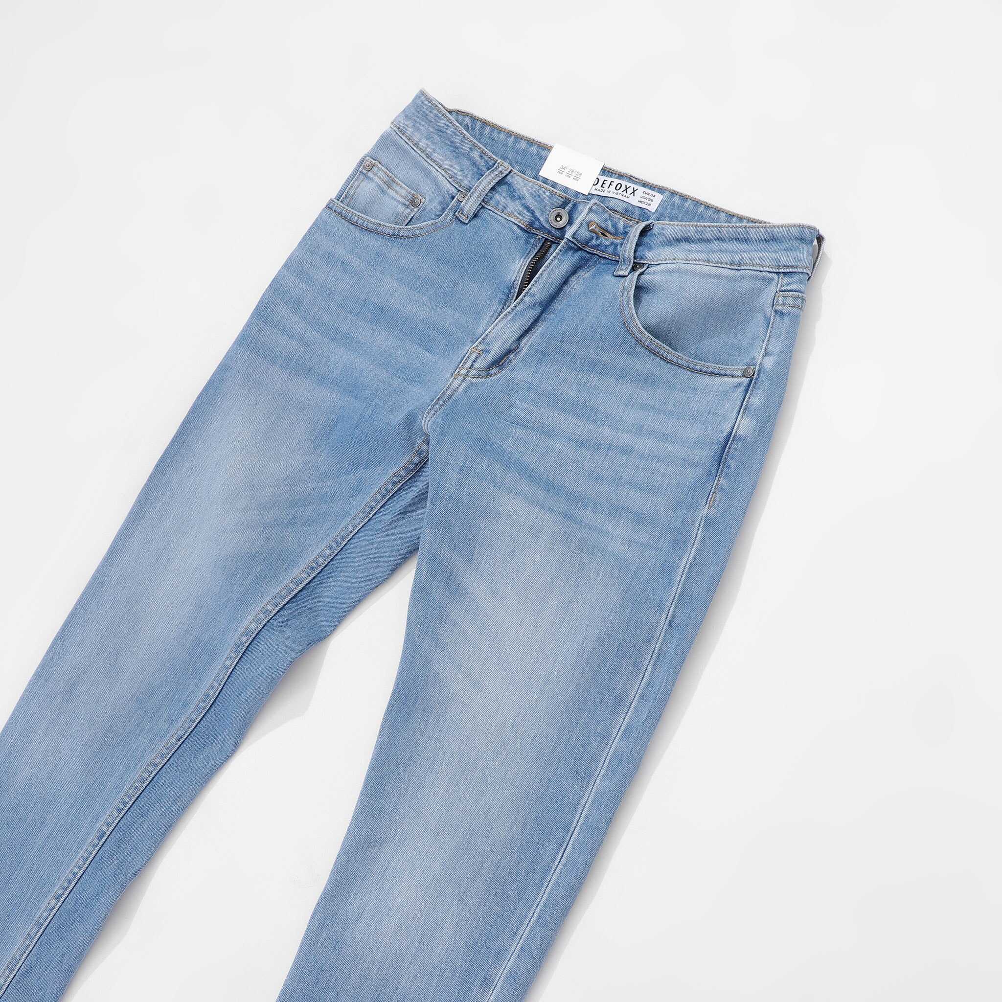 QUẦN JEANS DEFOXX XANH WASH ÉP 3D