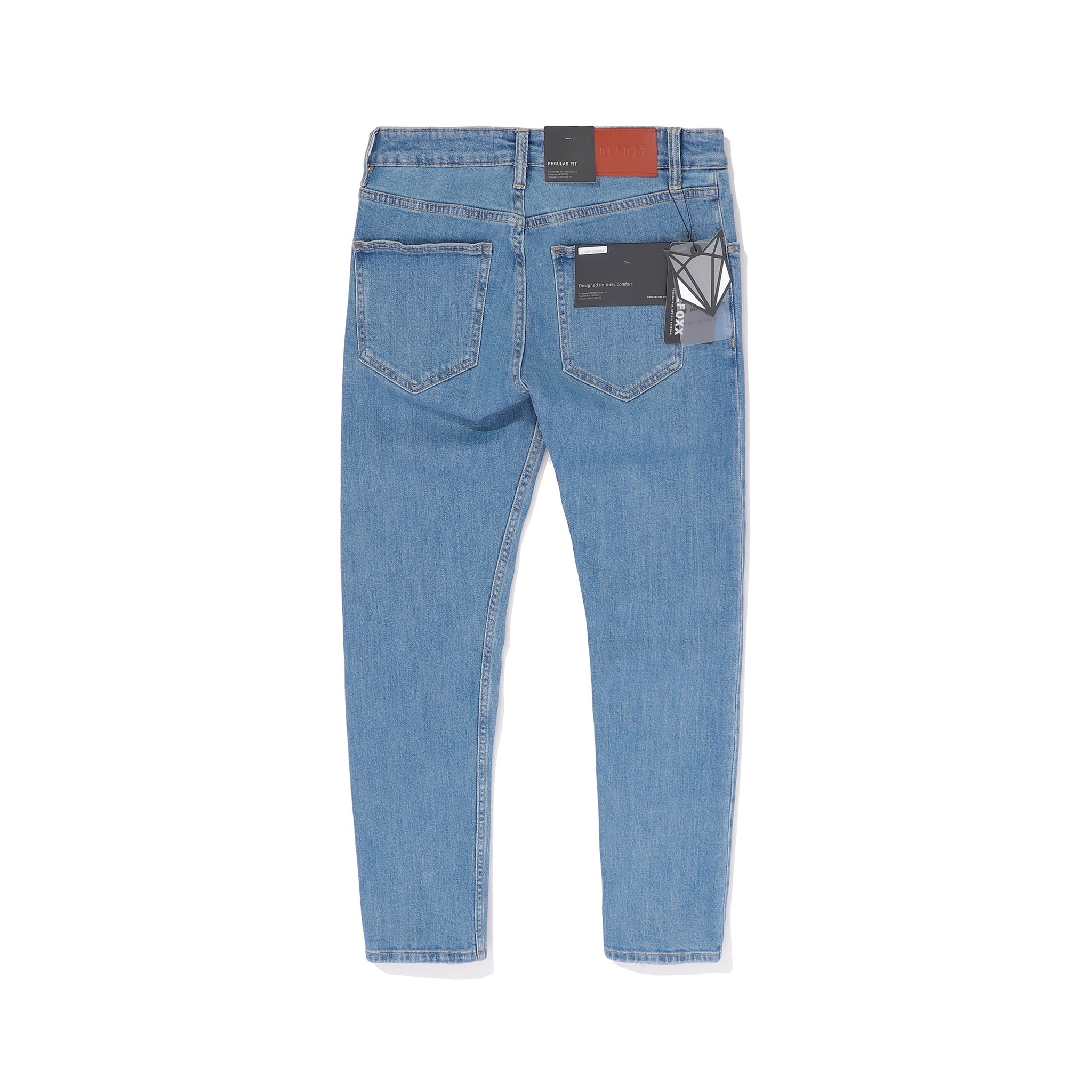 QUẦN JEANS DEFOXX REGULAR-FIT XANH TRƠN