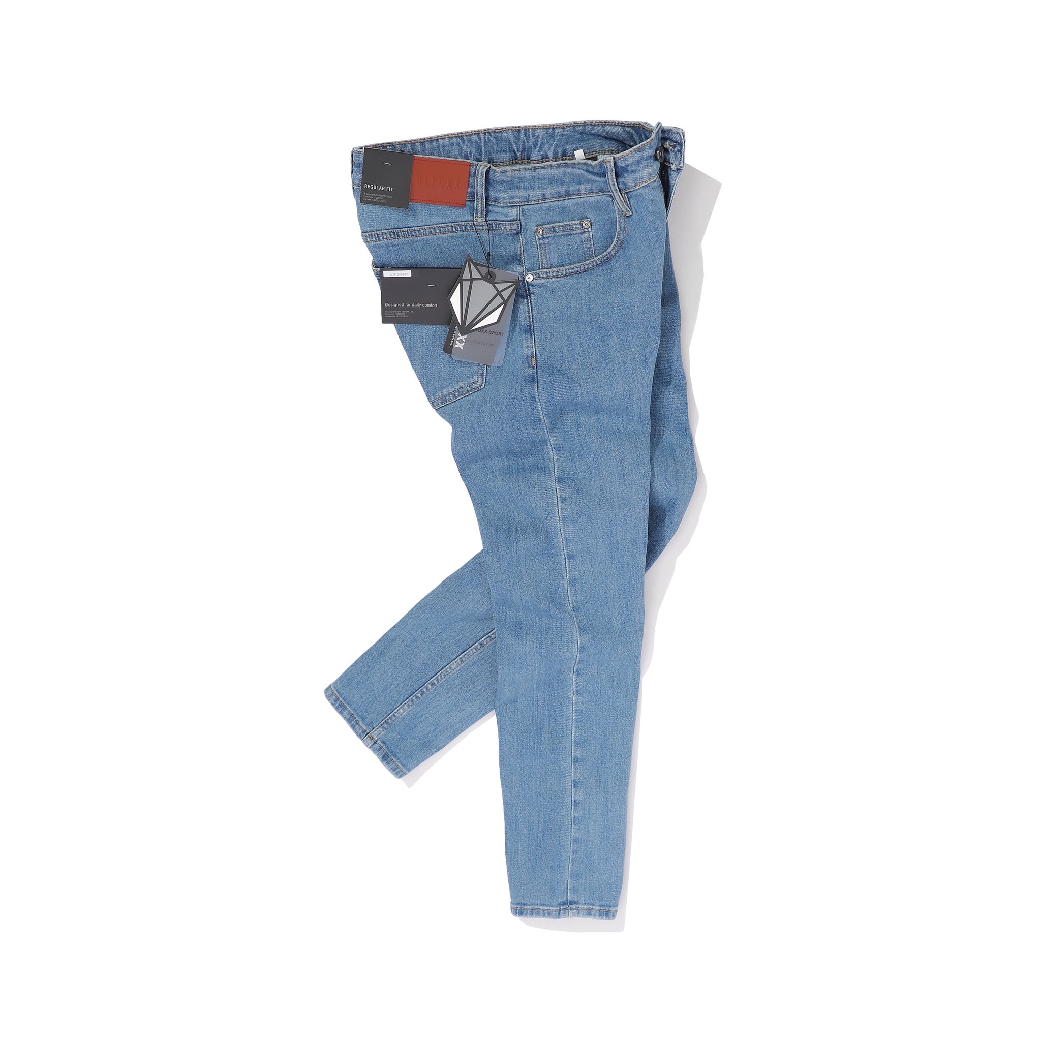 QUẦN JEANS DEFOXX REGULAR-FIT XANH TRƠN