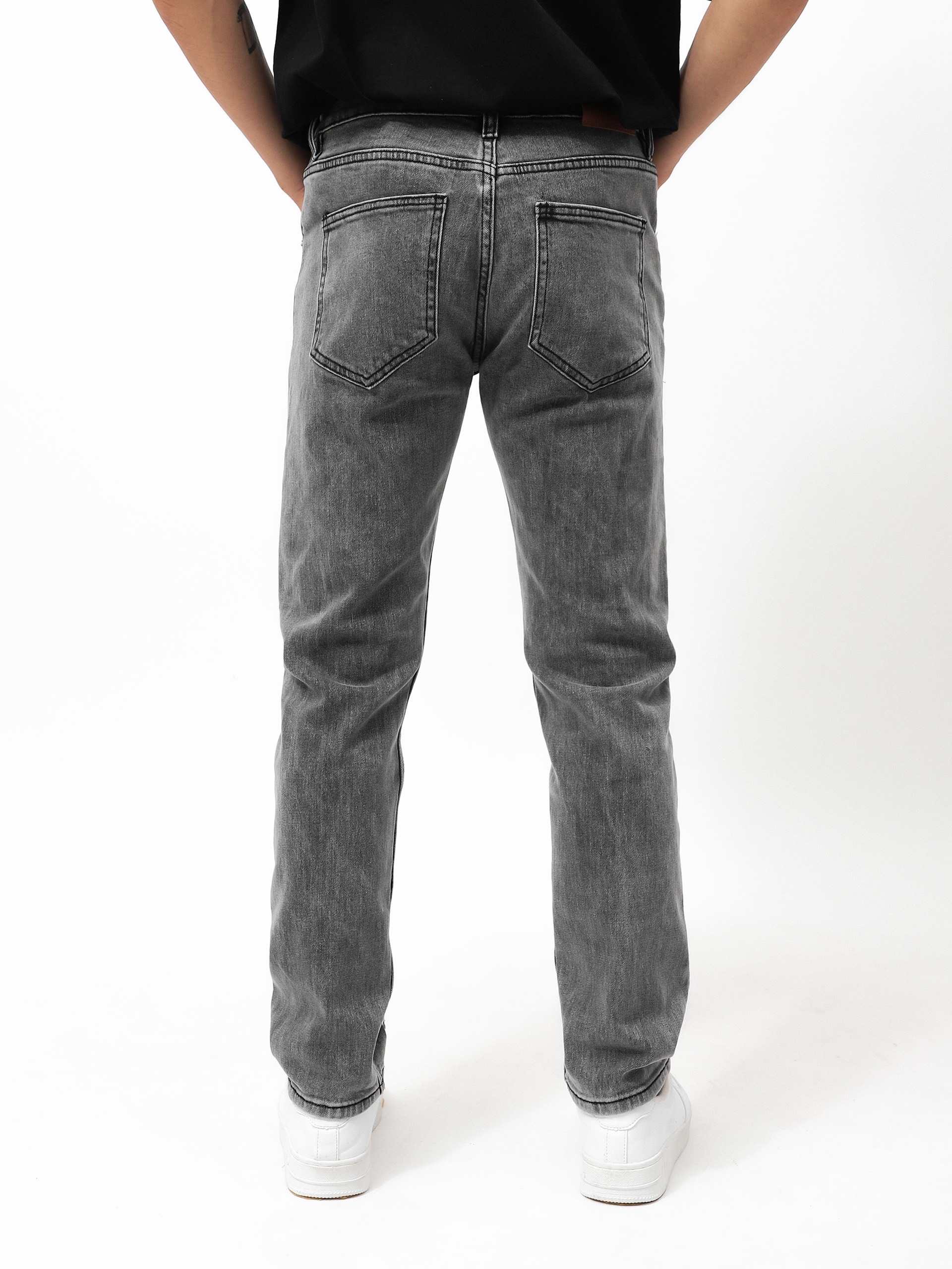 QUẦN JEANS DEFOXX REGULAR-FIT XÁM NHẠT WASH