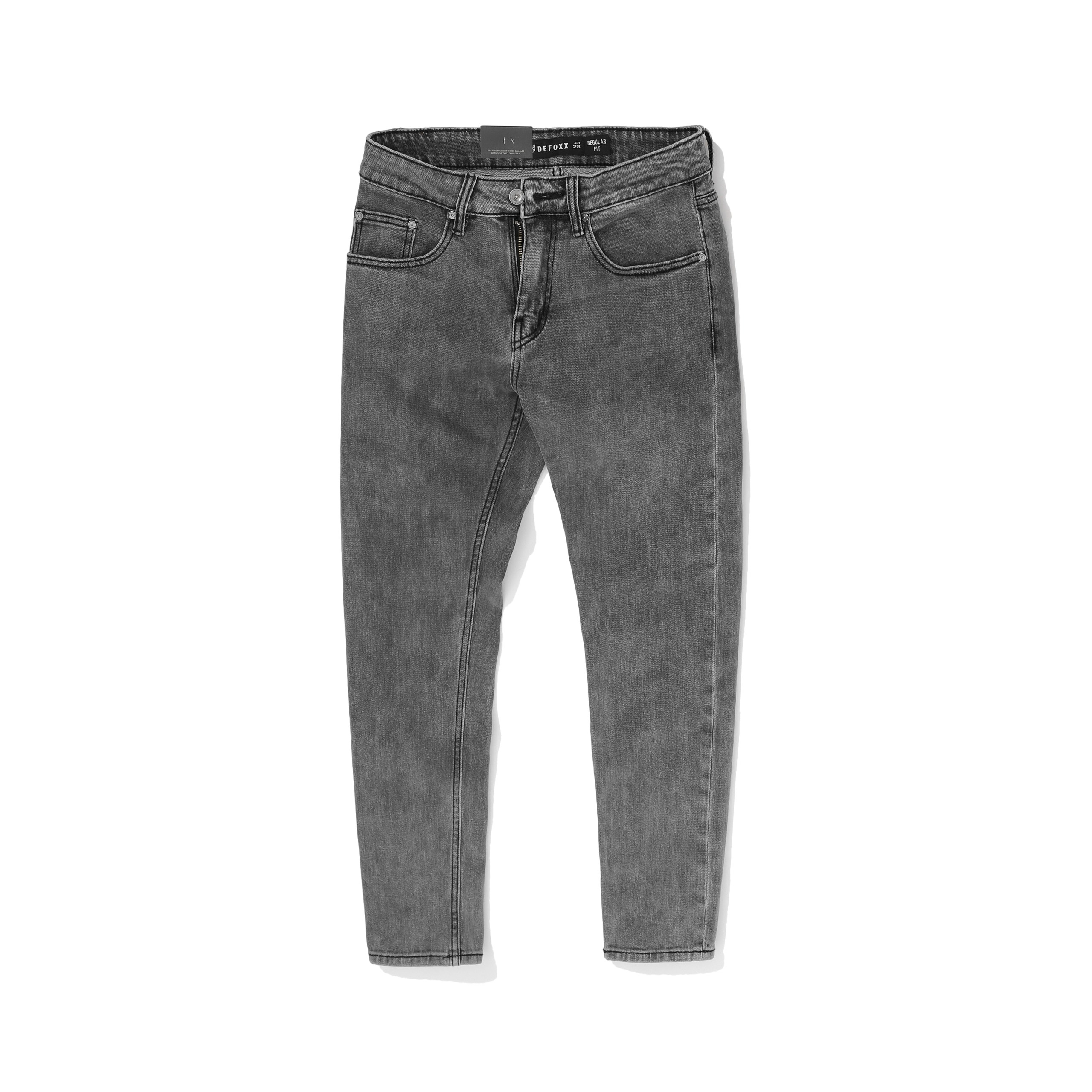 QUẦN JEANS DEFOXX REGULAR-FIT XÁM NHẠT WASH