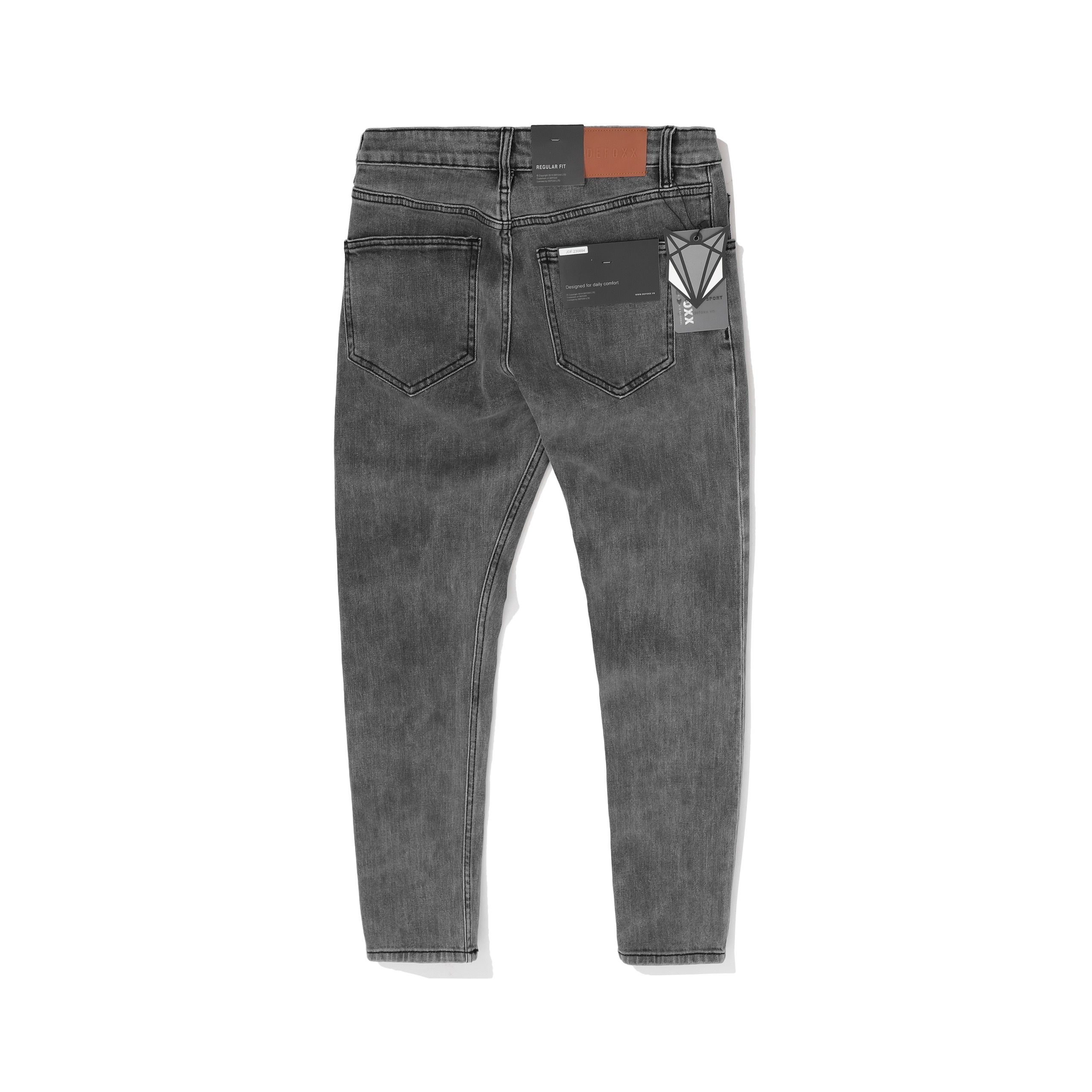 QUẦN JEANS DEFOXX REGULAR-FIT XÁM NHẠT WASH