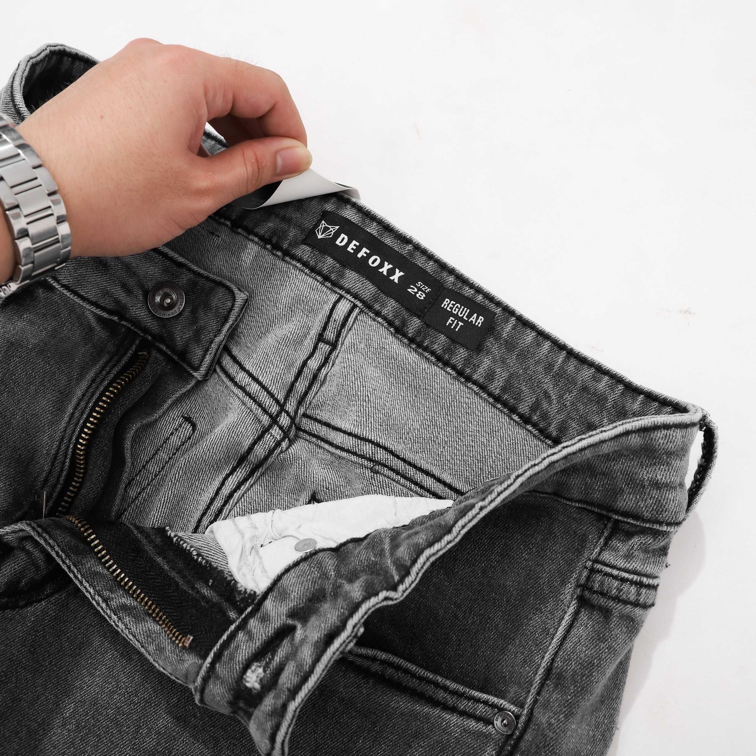 QUẦN JEANS DEFOXX REGULAR-FIT XÁM NHẠT WASH