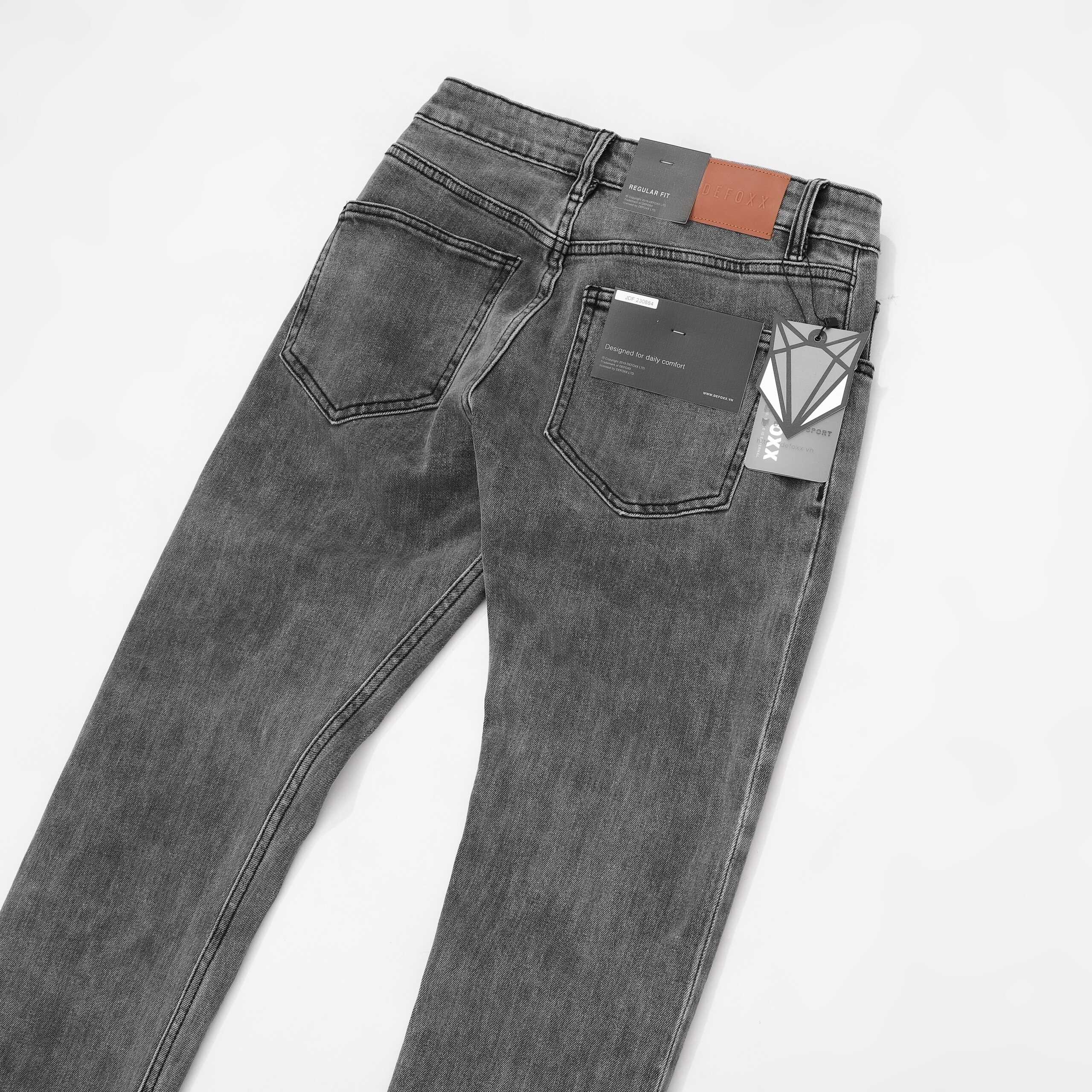 QUẦN JEANS DEFOXX REGULAR-FIT XÁM NHẠT WASH