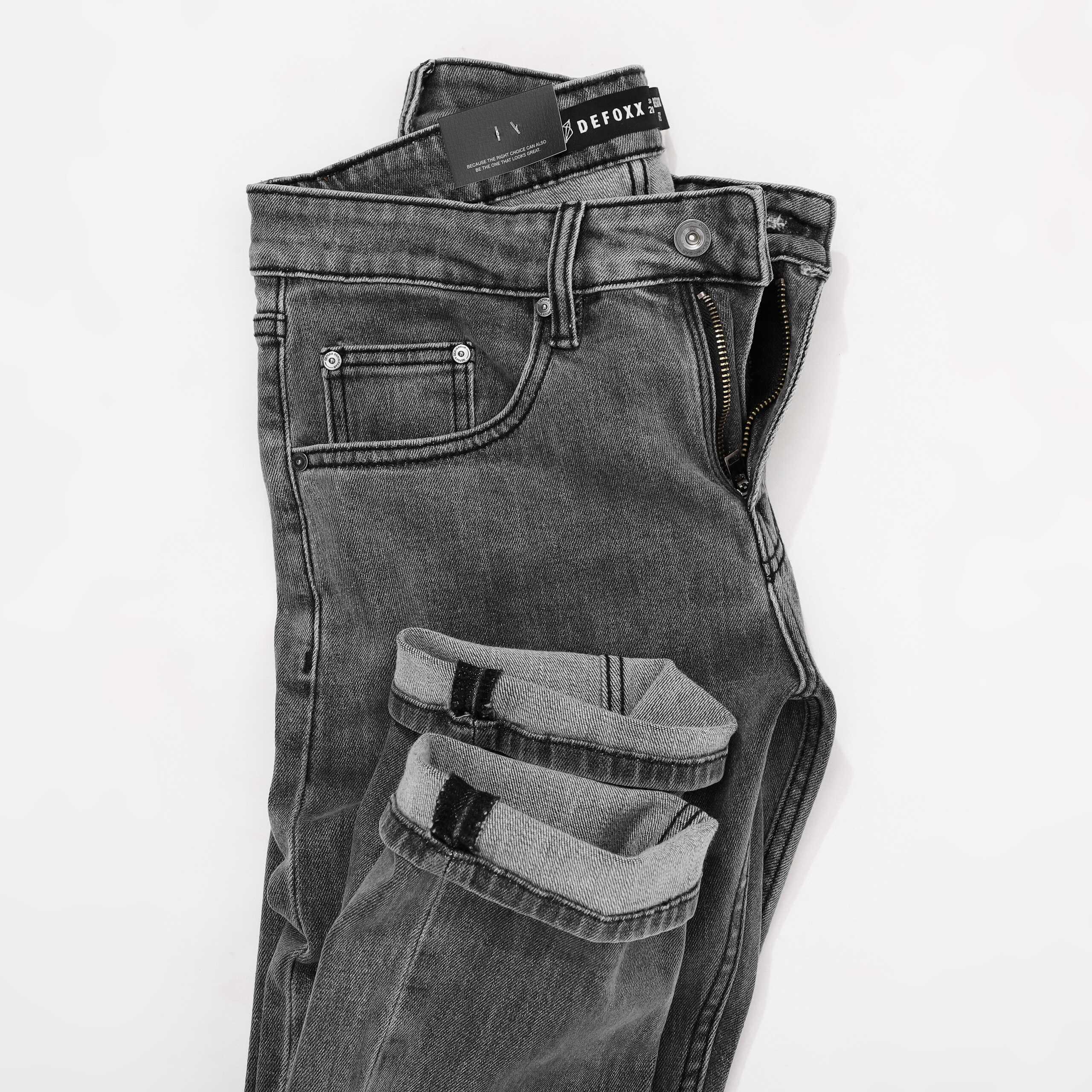 QUẦN JEANS DEFOXX REGULAR-FIT XÁM NHẠT WASH