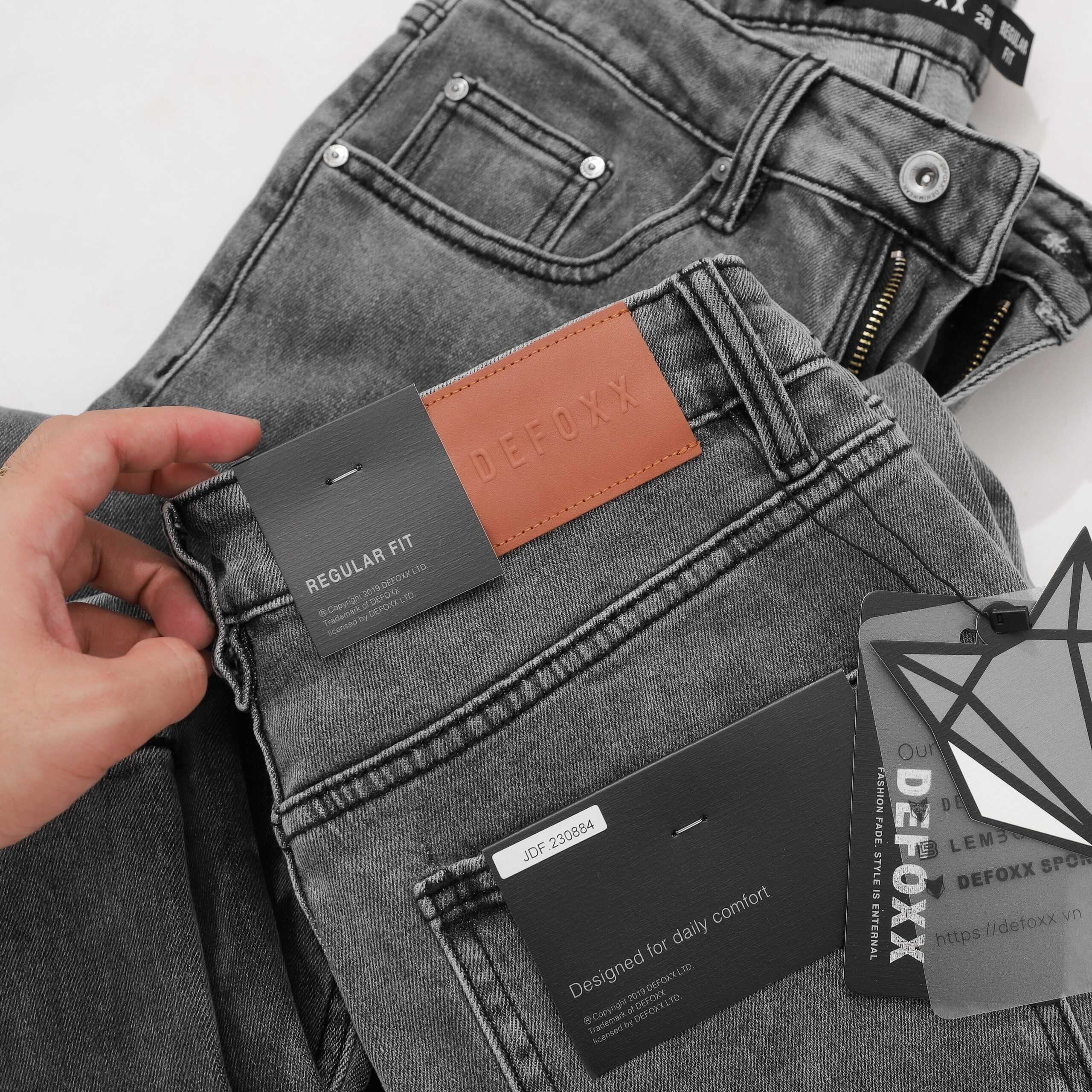 QUẦN JEANS DEFOXX REGULAR-FIT XÁM NHẠT WASH