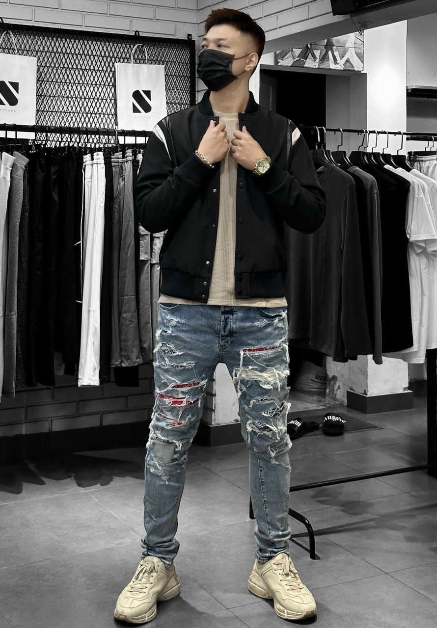 ÁO KHOÁC BOMBER KAF XẺ VAI