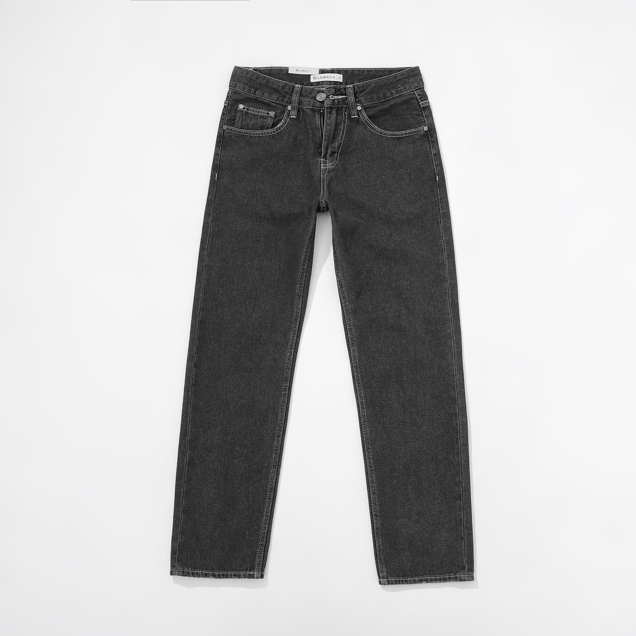 QUẦN JEANS LEMBOX RELAXED-FIT XÁM TIÊU