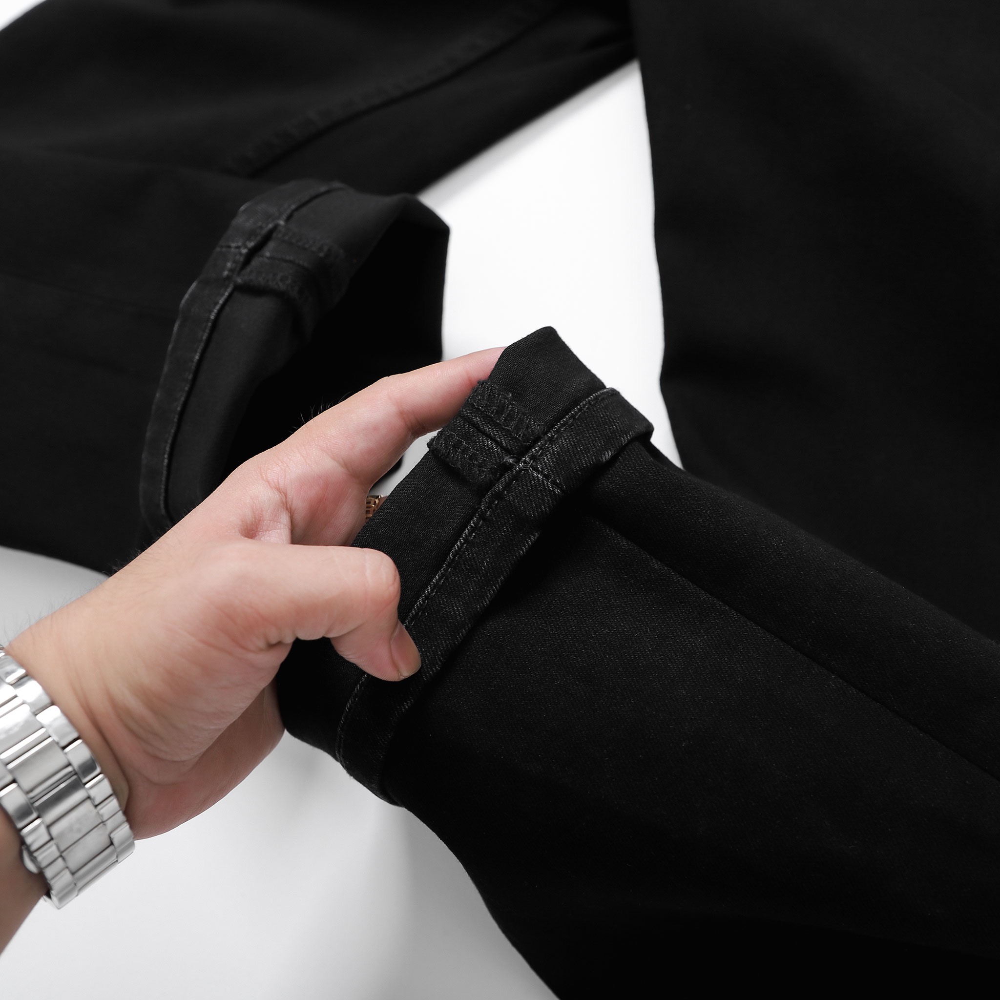 QUẦN JEANS DEFOXX ALL BLACK REGULAR-FIT