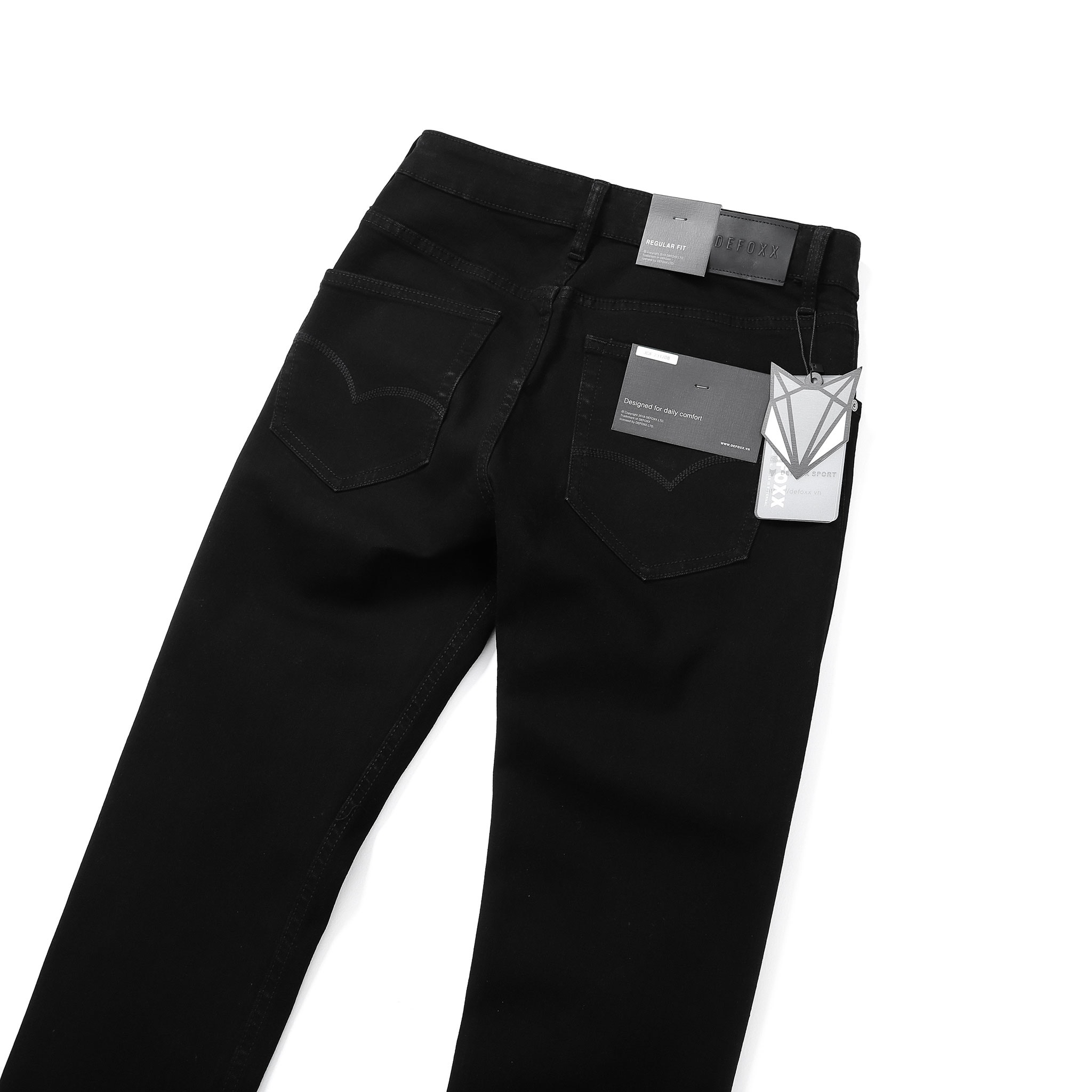QUẦN JEANS DEFOXX ALL BLACK REGULAR-FIT