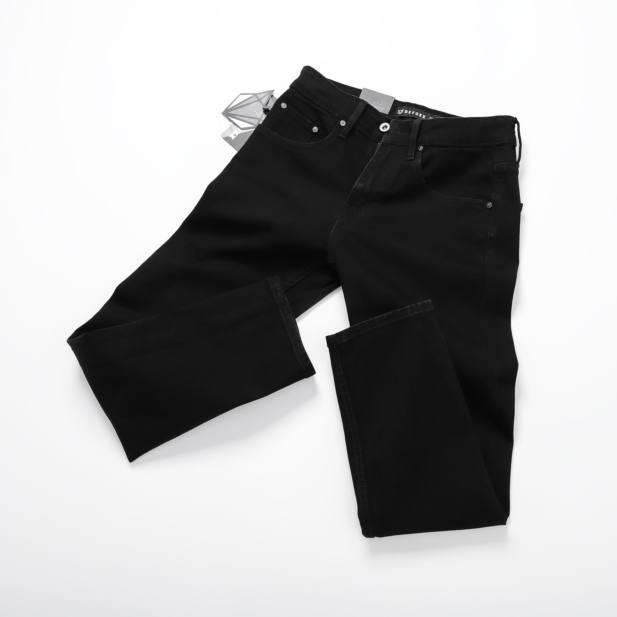 QUẦN JEANS DEFOXX ALL BLACK REGULAR-FIT