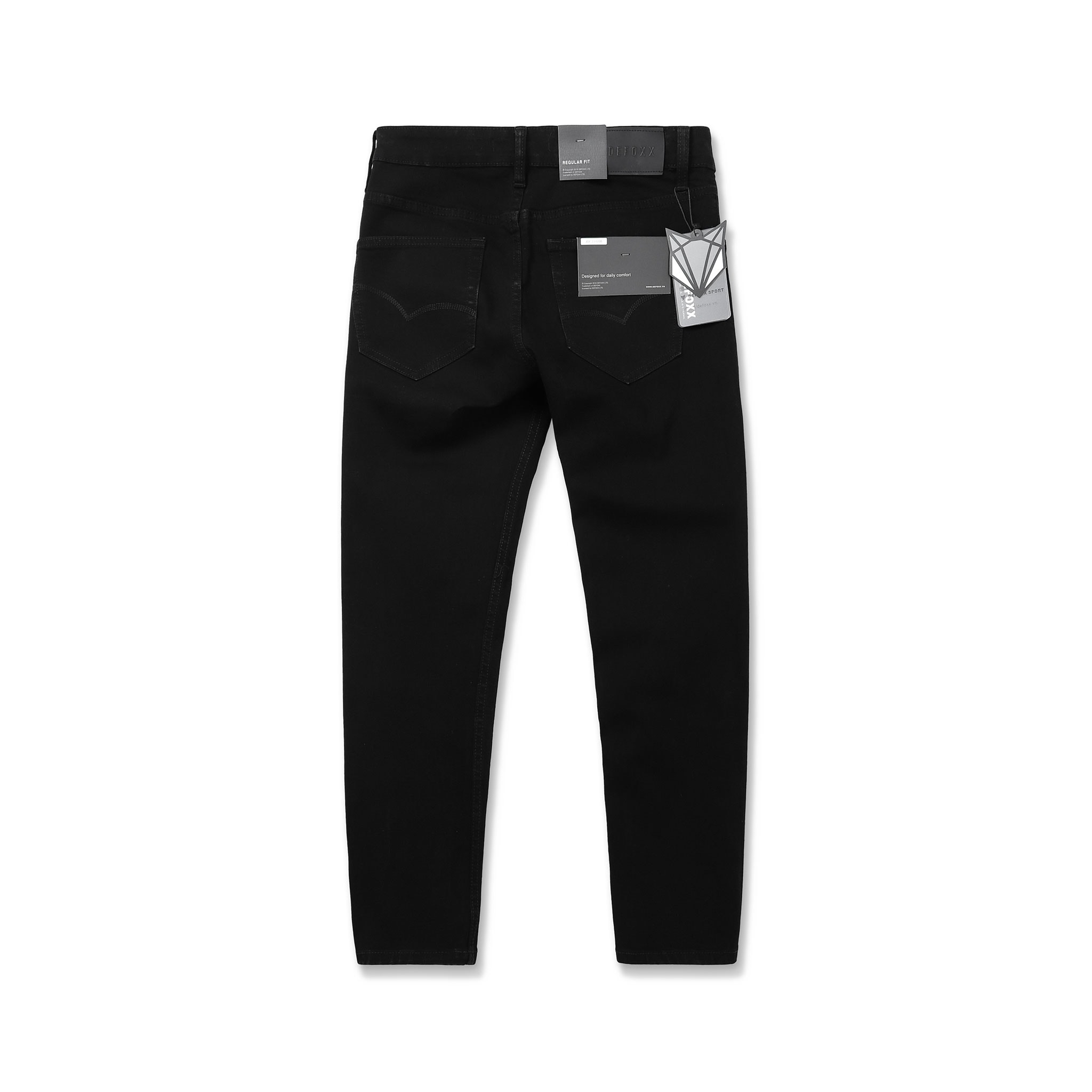 QUẦN JEANS DEFOXX ALL BLACK REGULAR-FIT