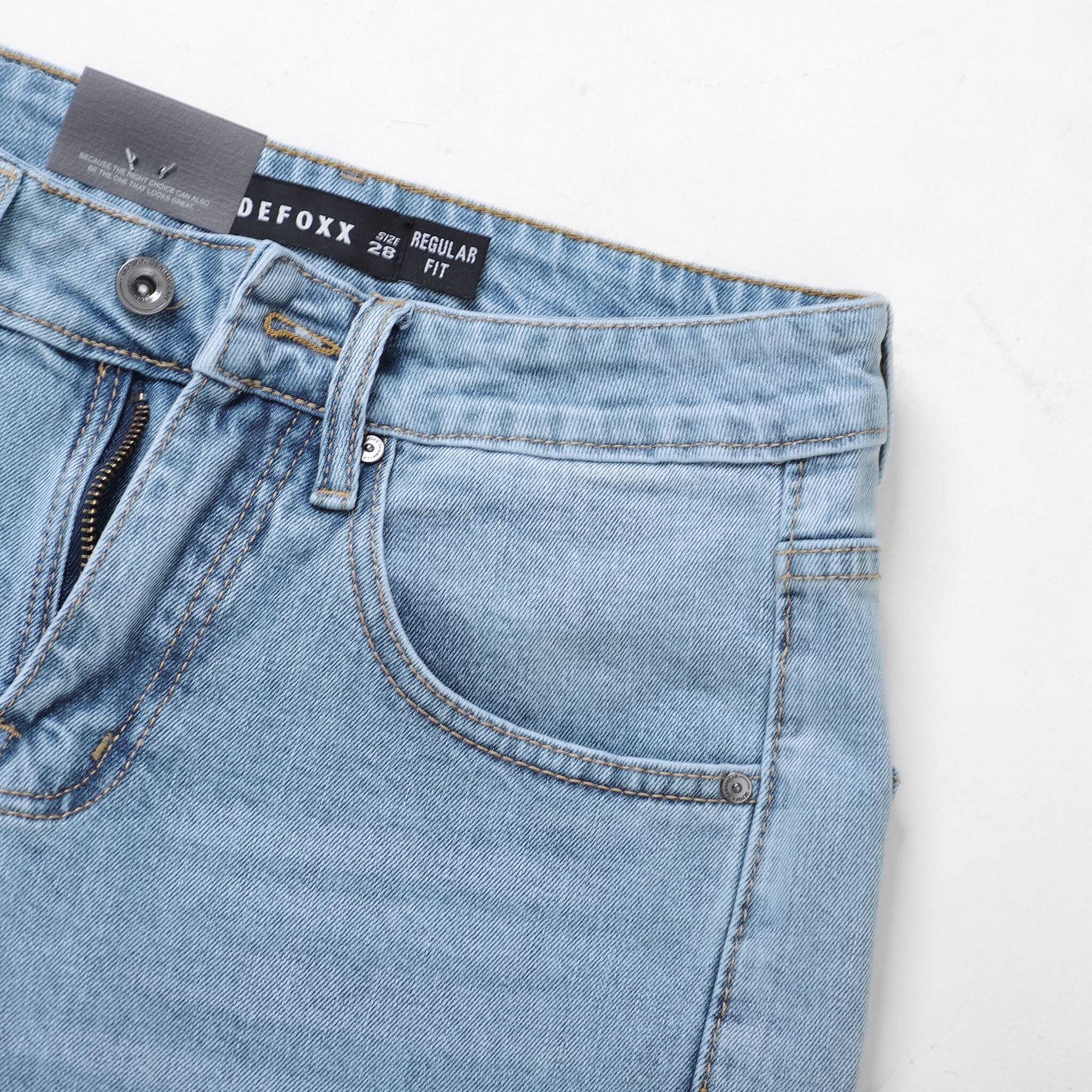 QUẦN JEANS DEFOXX REGULAR-FIT XANH NHẠT