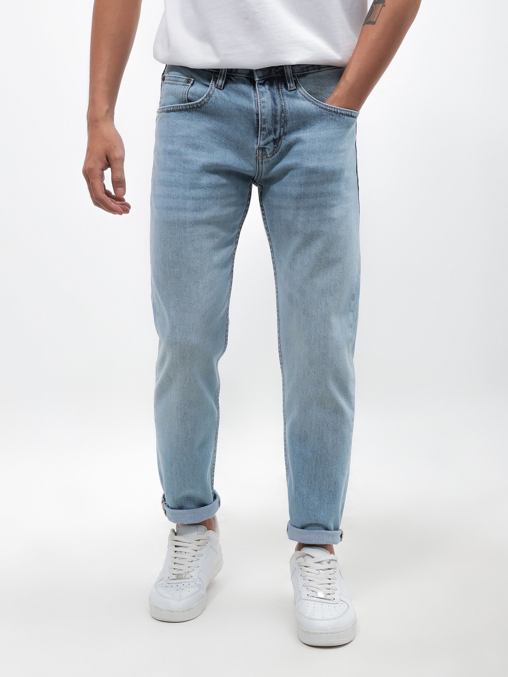 QUẦN JEANS DEFOXX REGULAR-FIT XANH NHẠT