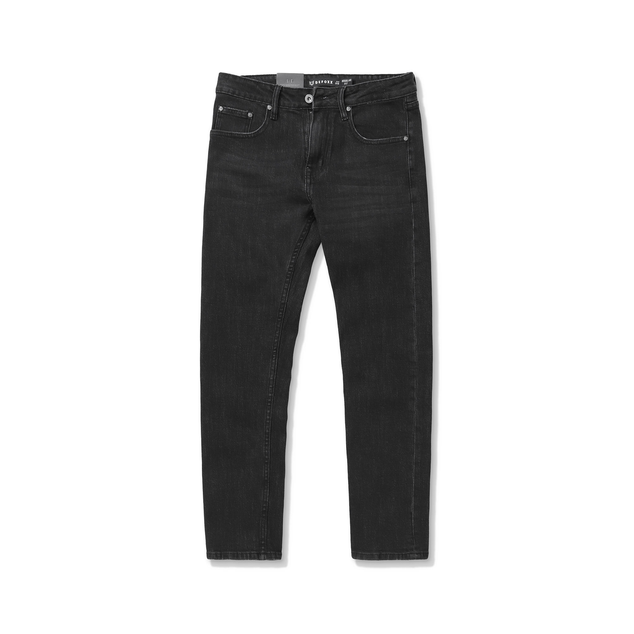QUẦN JEANS DEFOXX REGULAR-FIT XÁM ĐEN WASH