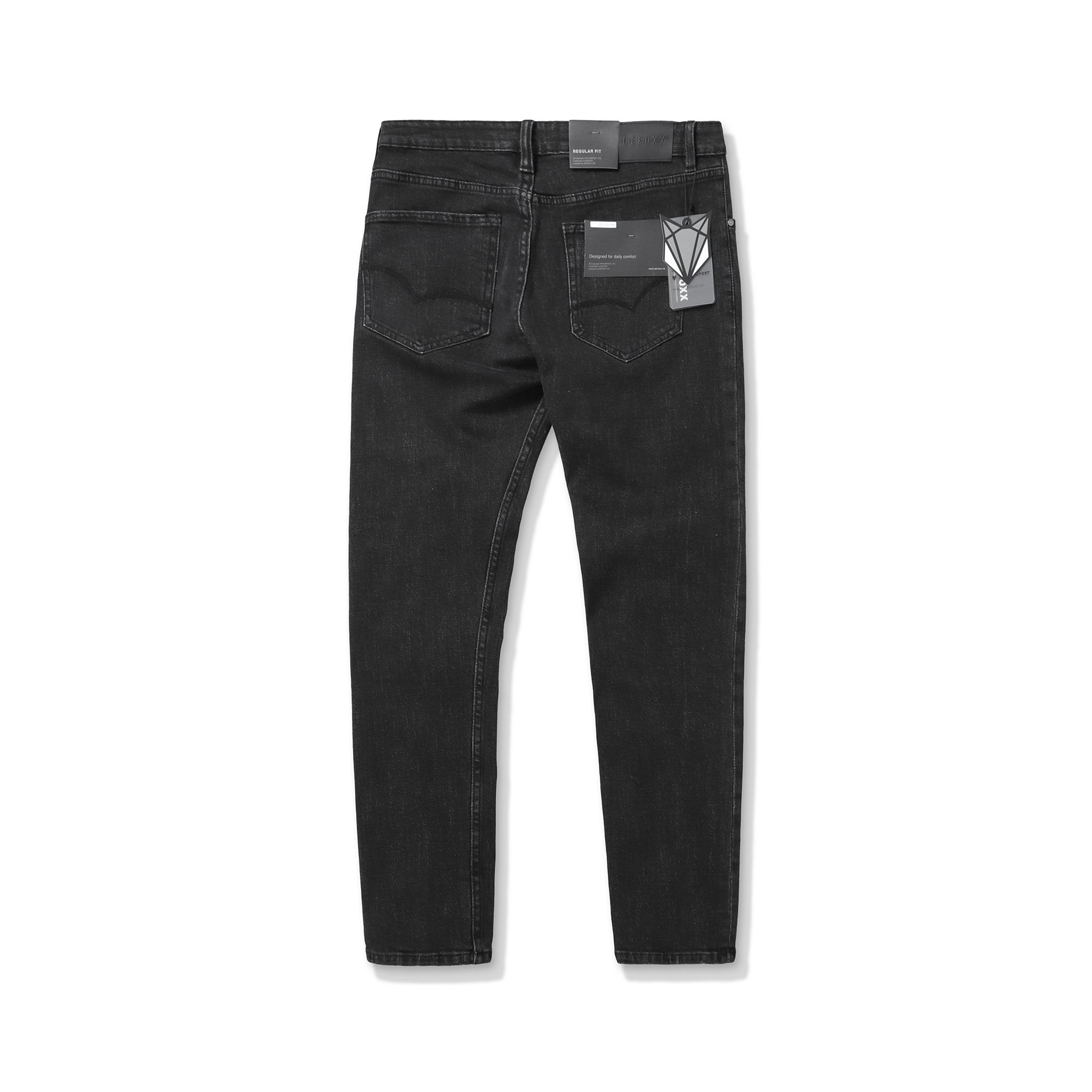 QUẦN JEANS DEFOXX REGULAR-FIT XÁM ĐEN WASH