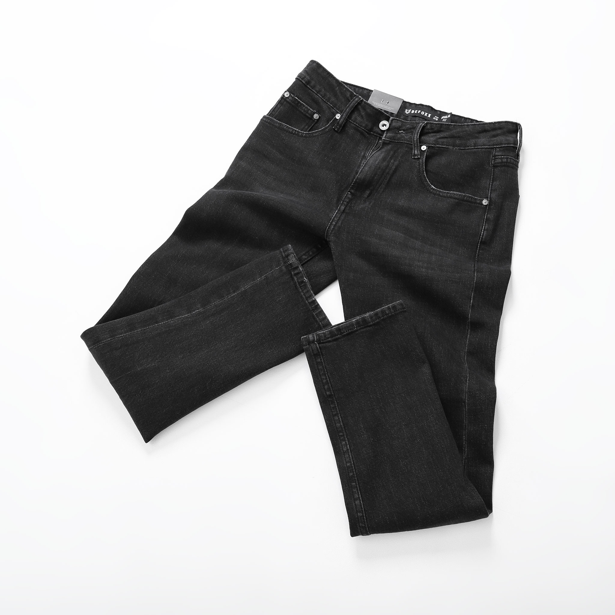 QUẦN JEANS DEFOXX REGULAR-FIT XÁM ĐEN WASH