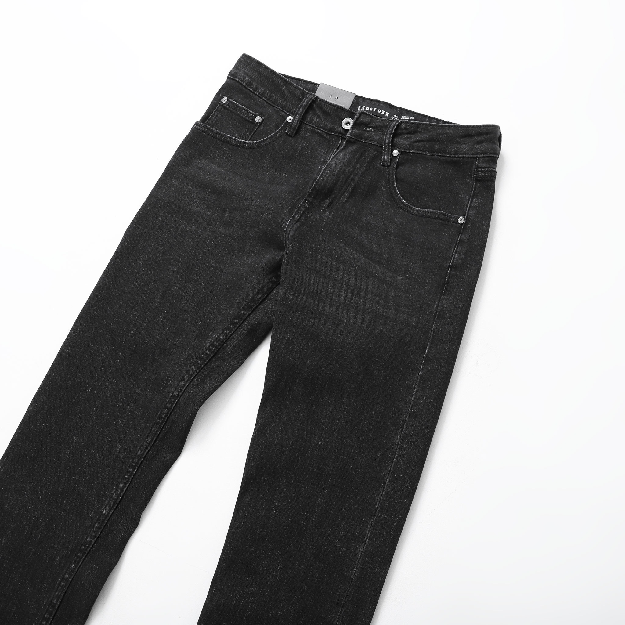 QUẦN JEANS DEFOXX REGULAR-FIT XÁM ĐEN WASH