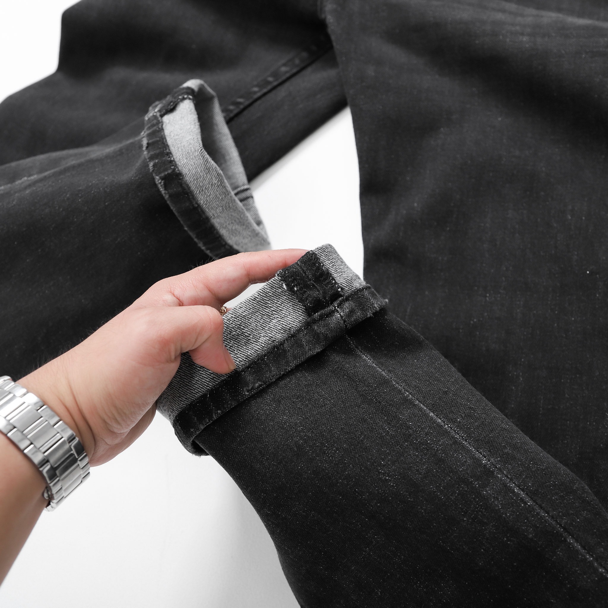 QUẦN JEANS DEFOXX REGULAR-FIT XÁM ĐEN WASH