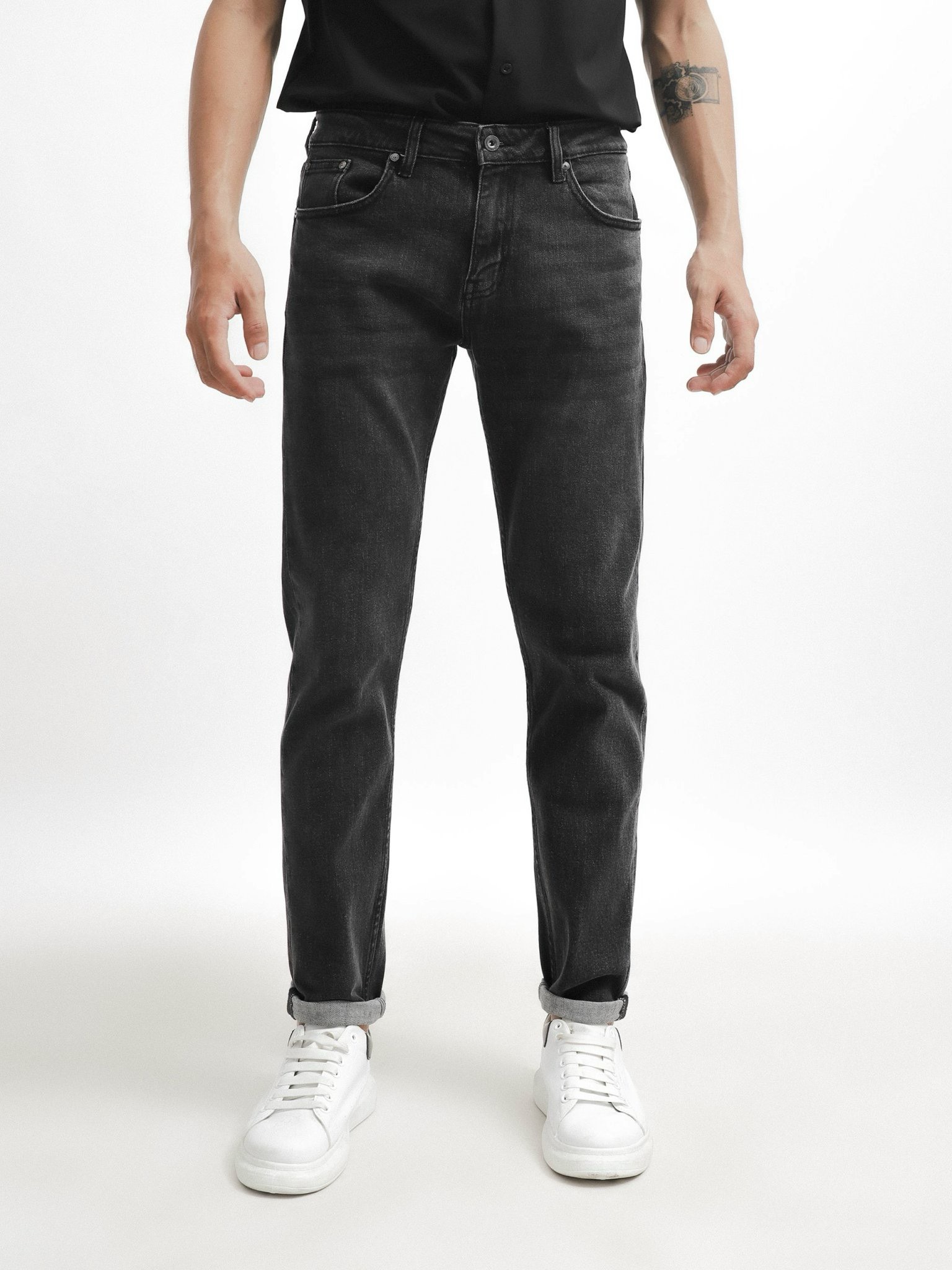 QUẦN JEANS DEFOXX XÁM WASH ÉP 3D