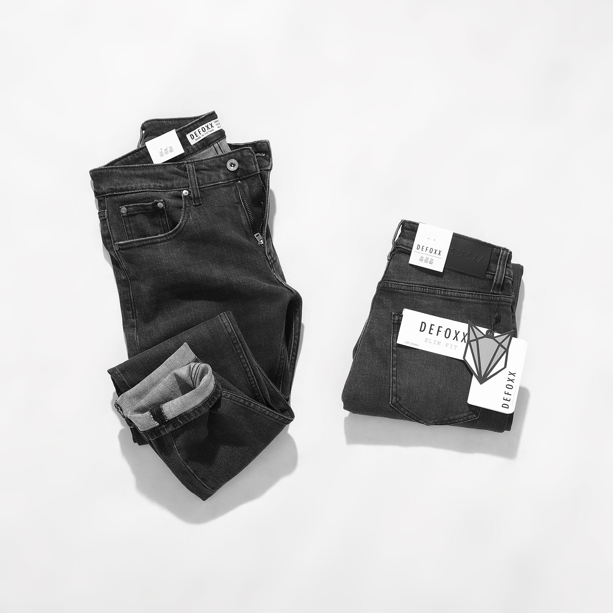 QUẦN JEANS DEFOXX XÁM WASH ÉP 3D