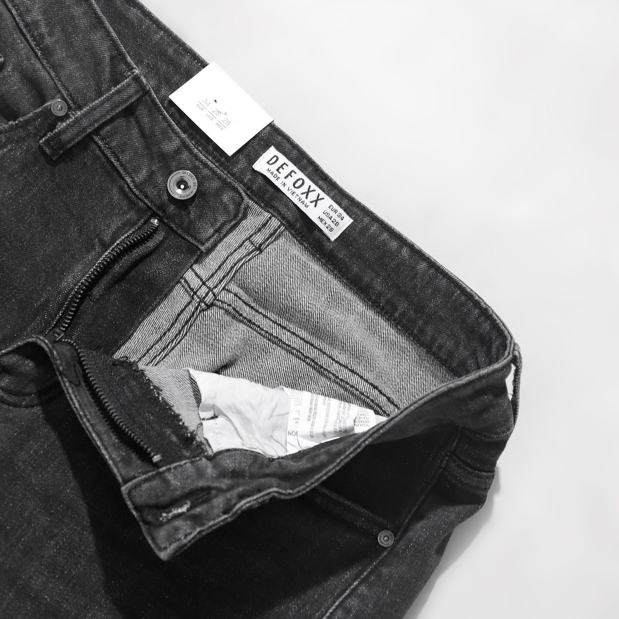 QUẦN JEANS DEFOXX XÁM WASH ÉP 3D