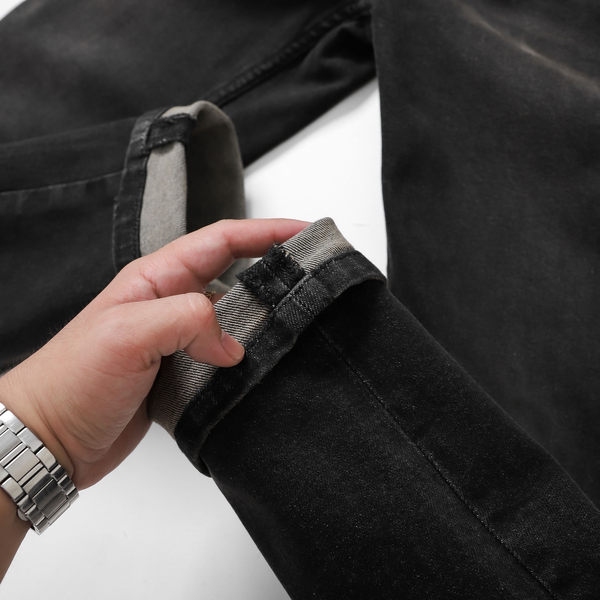 QUẦN JEANS DEFOXX ĐEN WASH BỤI