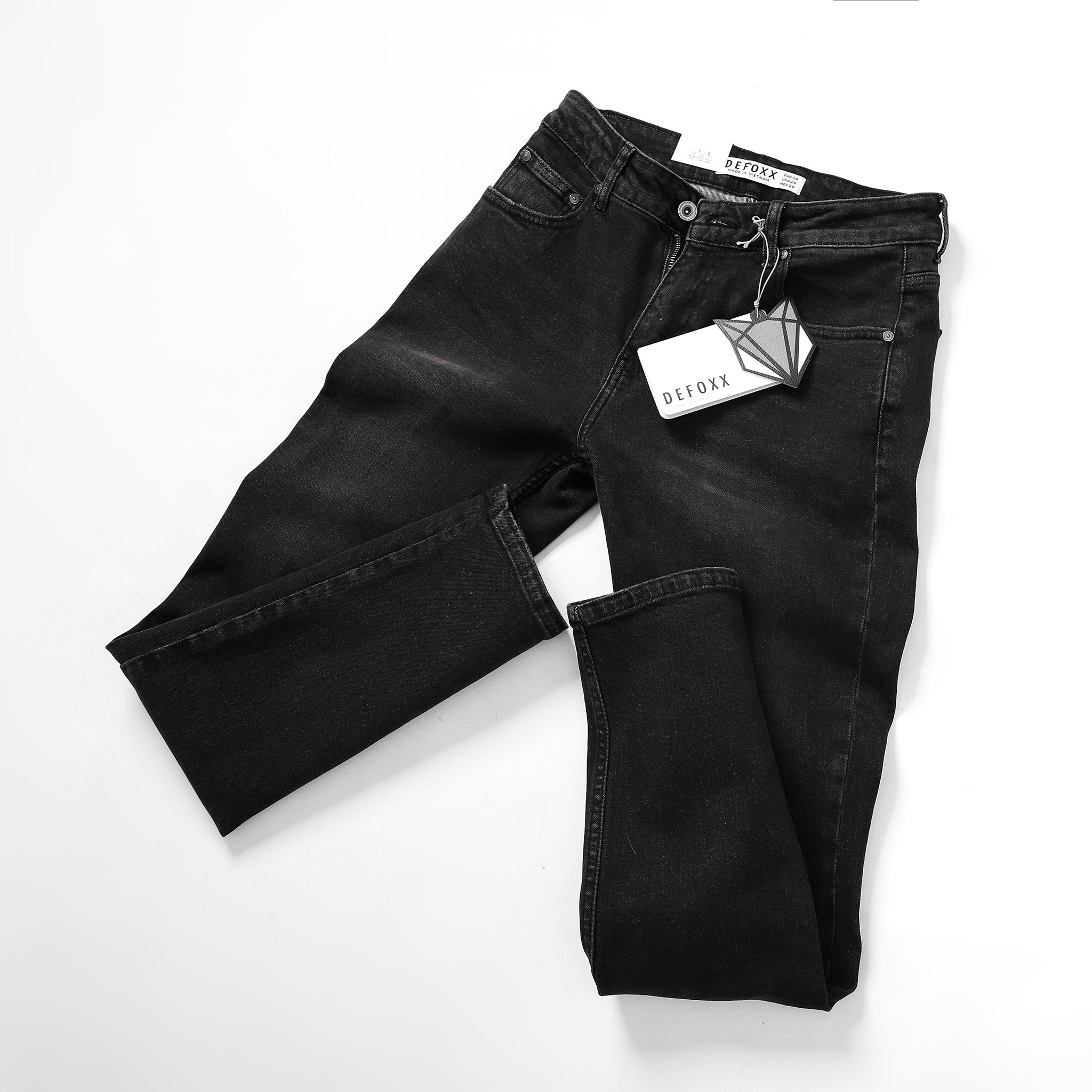 QUẦN JEANS DEFOXX ĐEN WASH BỤI