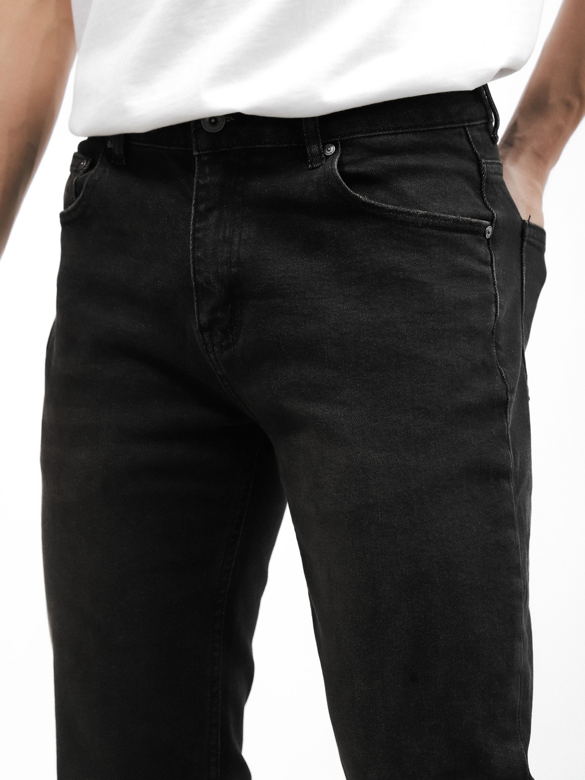 QUẦN JEANS DEFOXX ĐEN WASH BỤI