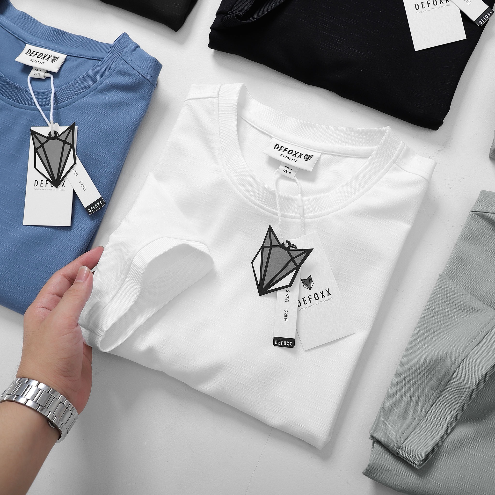 ÁO THUN DEFOXX COTTON SƯỚC 4C