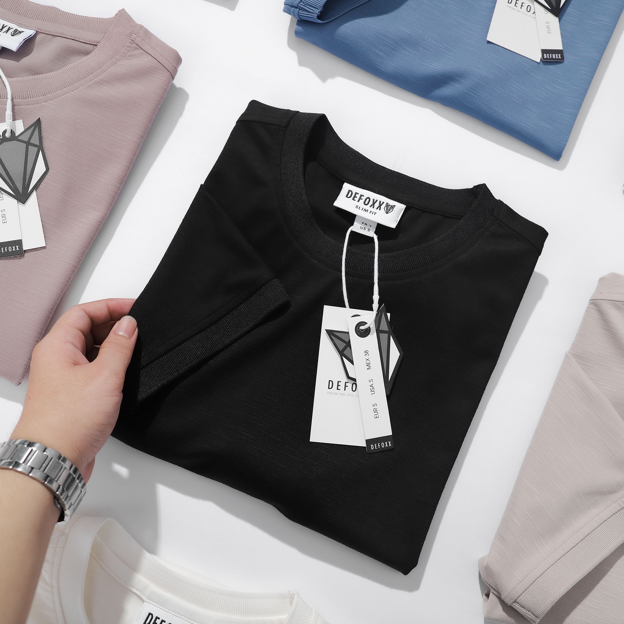 ÁO THUN DEFOXX COTTON SƯỚC 4C