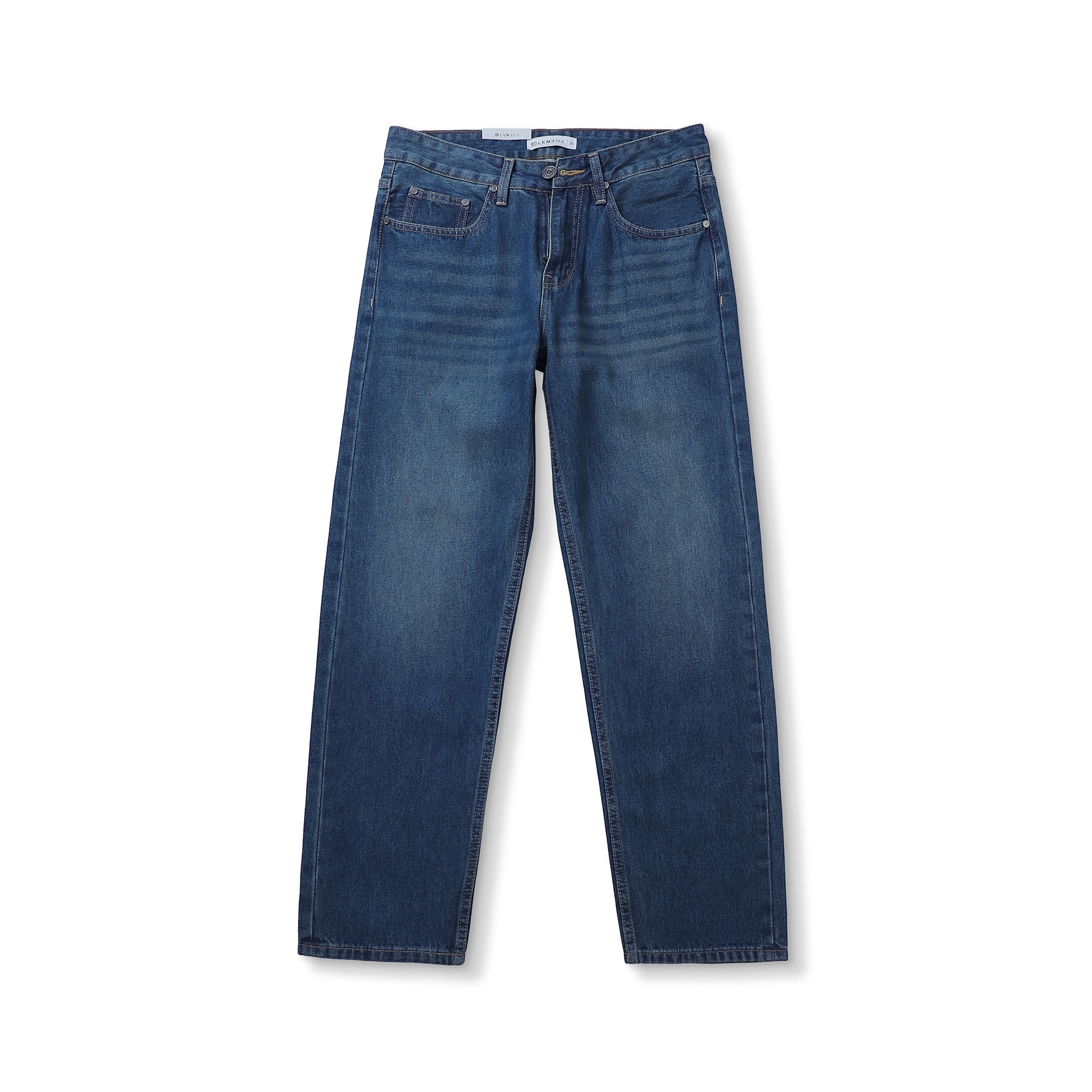 QUẦN JEANS LEMBOX RELAXED-FIT XANH ĐÁ WASH